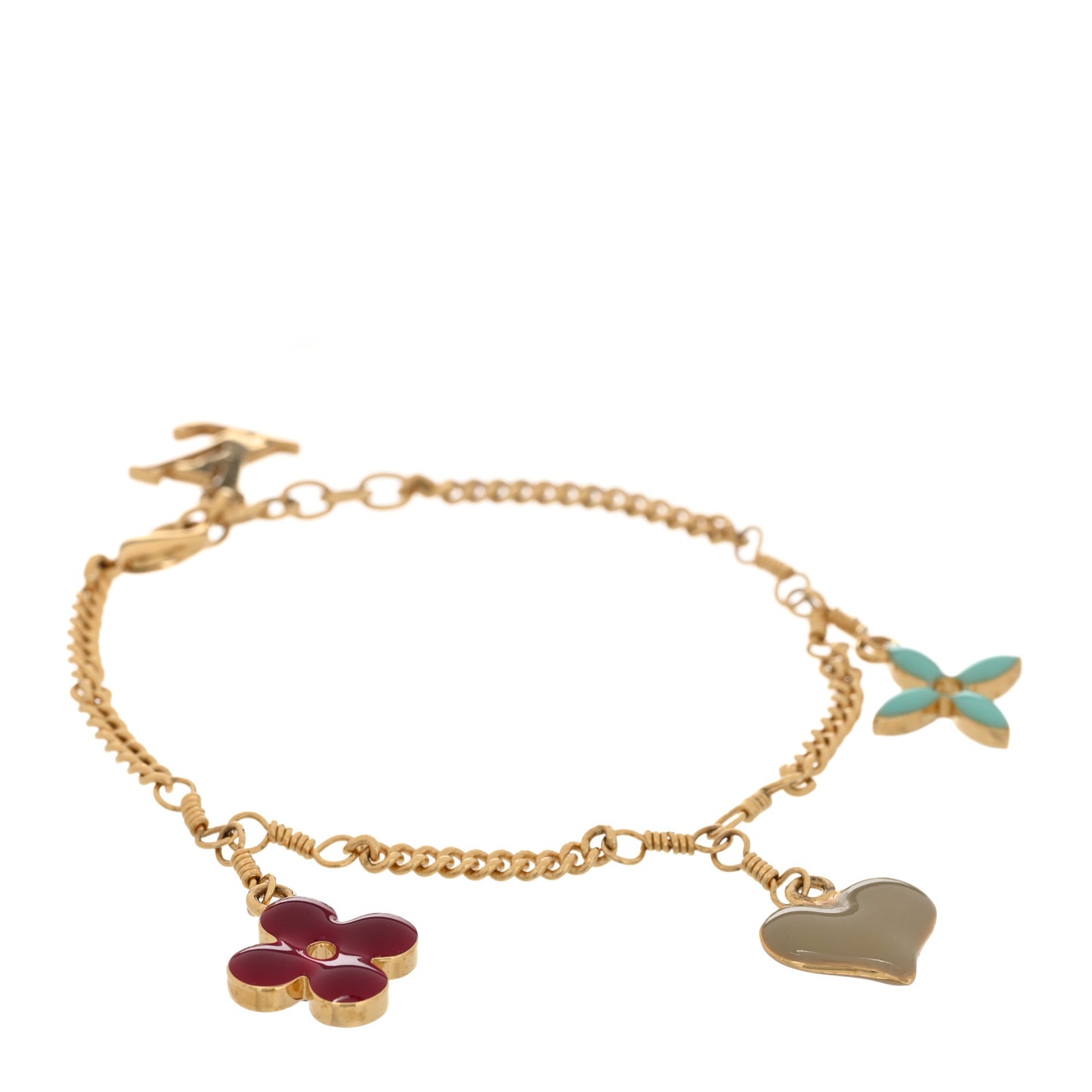 Sweet Monogram Charm Bracelet Gold Multicolor