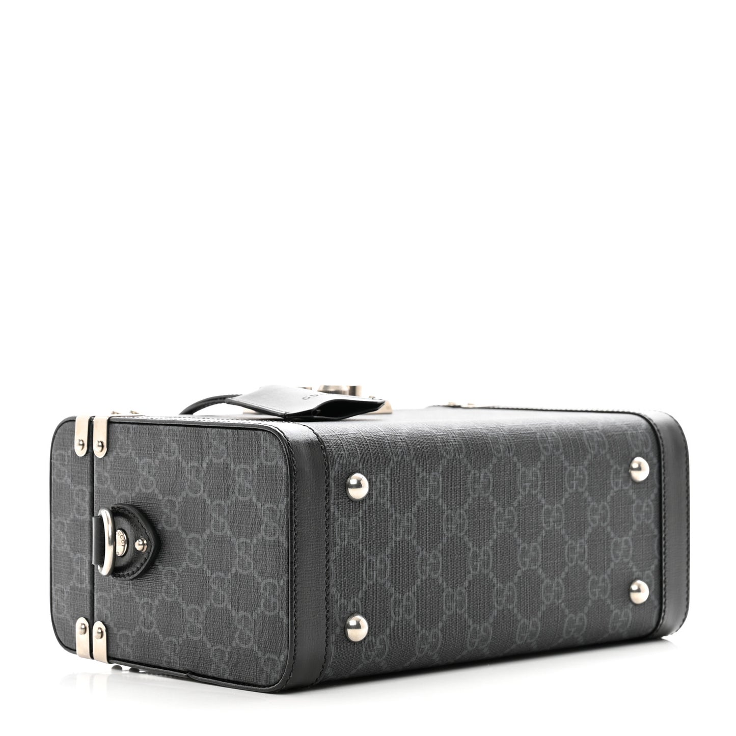 GG Supreme Monogram Calfskin Savoy Top Handle Beauty Case Black
