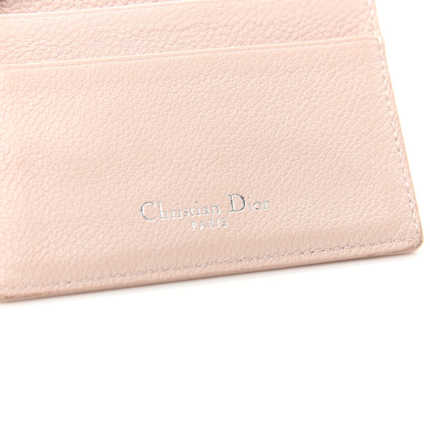 Grained Calfskin Cannage Diorama Card Holder Rose Poudre