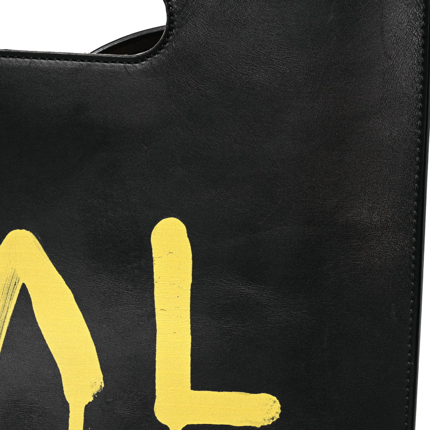 Calfskin GucciGhost Real Medium XL Tote Black Yellow