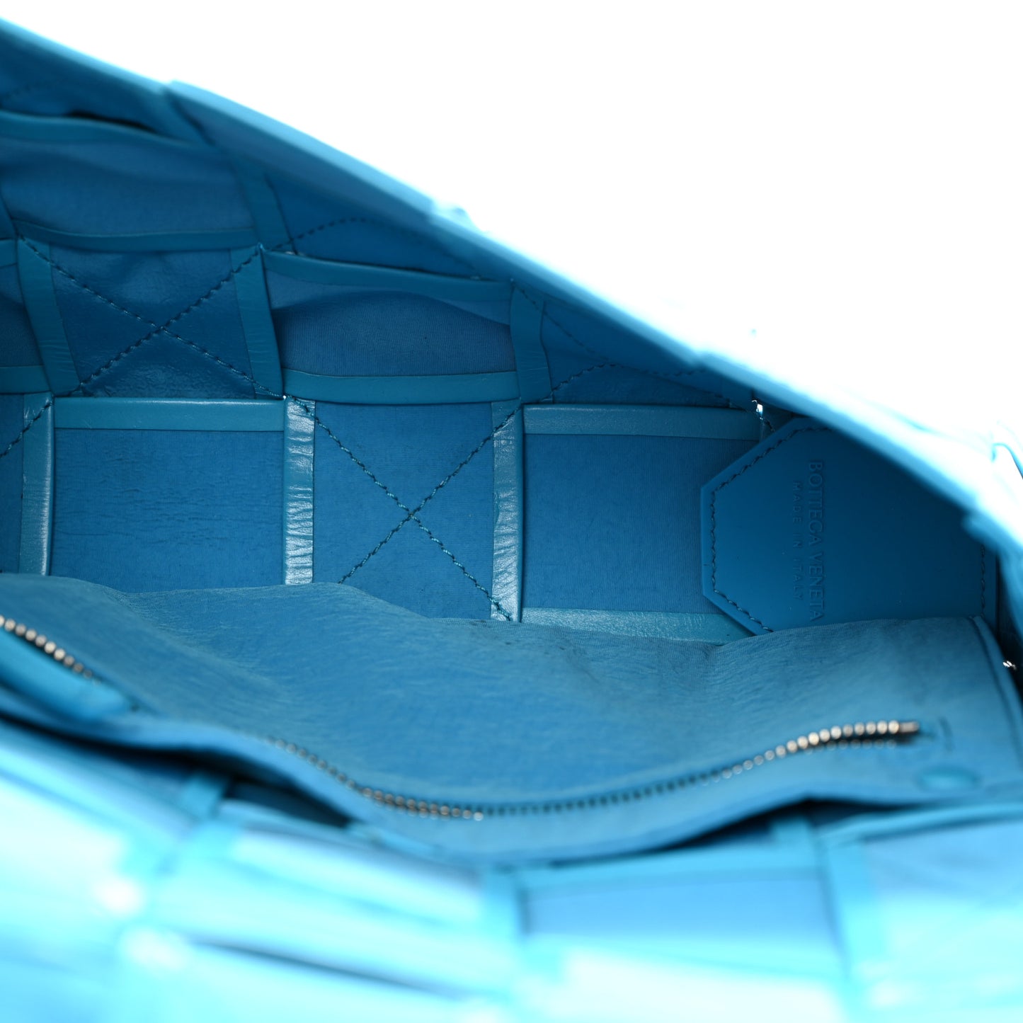 Paper Calfskin Maxi Intreccio Cassette Crossbody Bag Pool