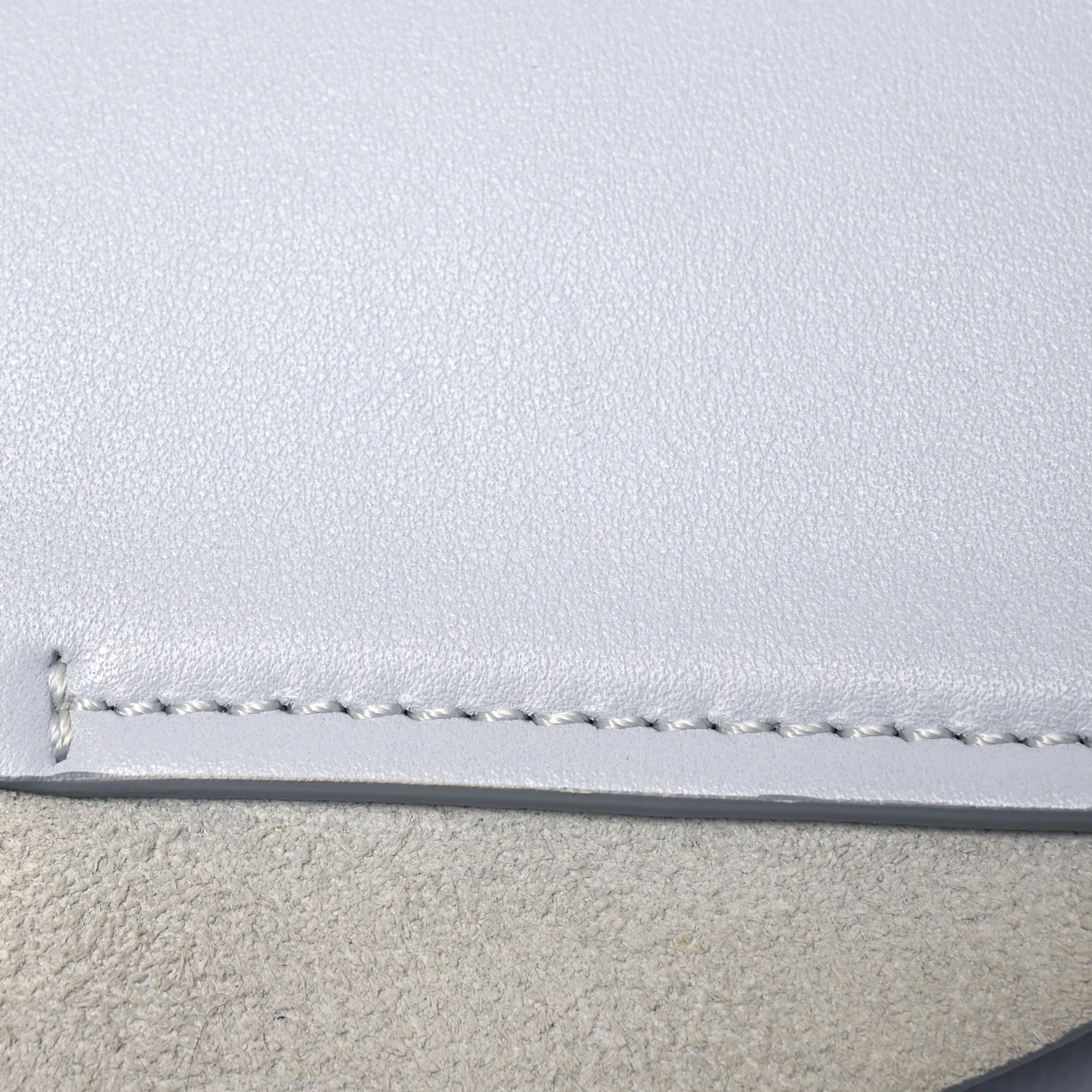 Calfskin Suede C Clutch With Chain Light Cloud