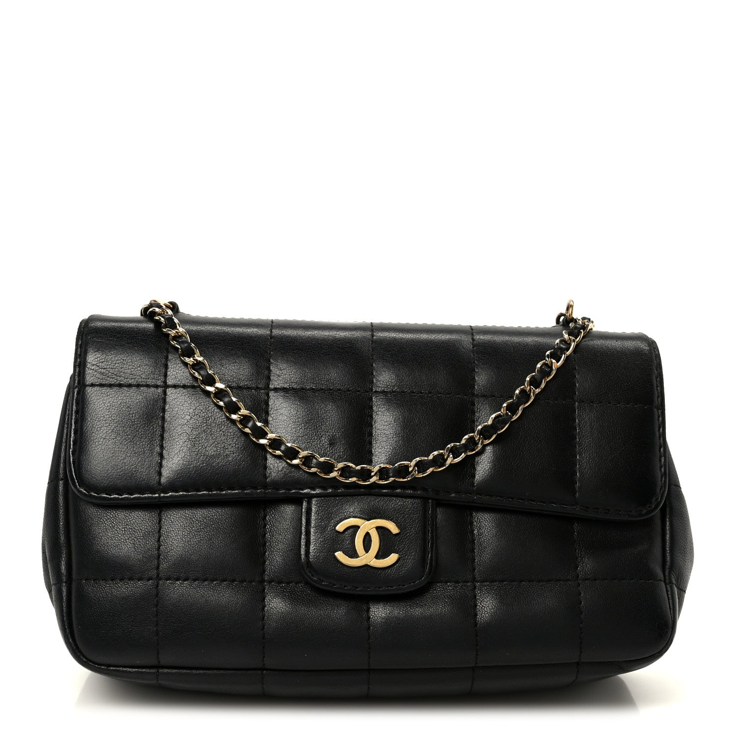Chanel Lambskin Quilted Mini Chocolate Bar Flap Black 1850865