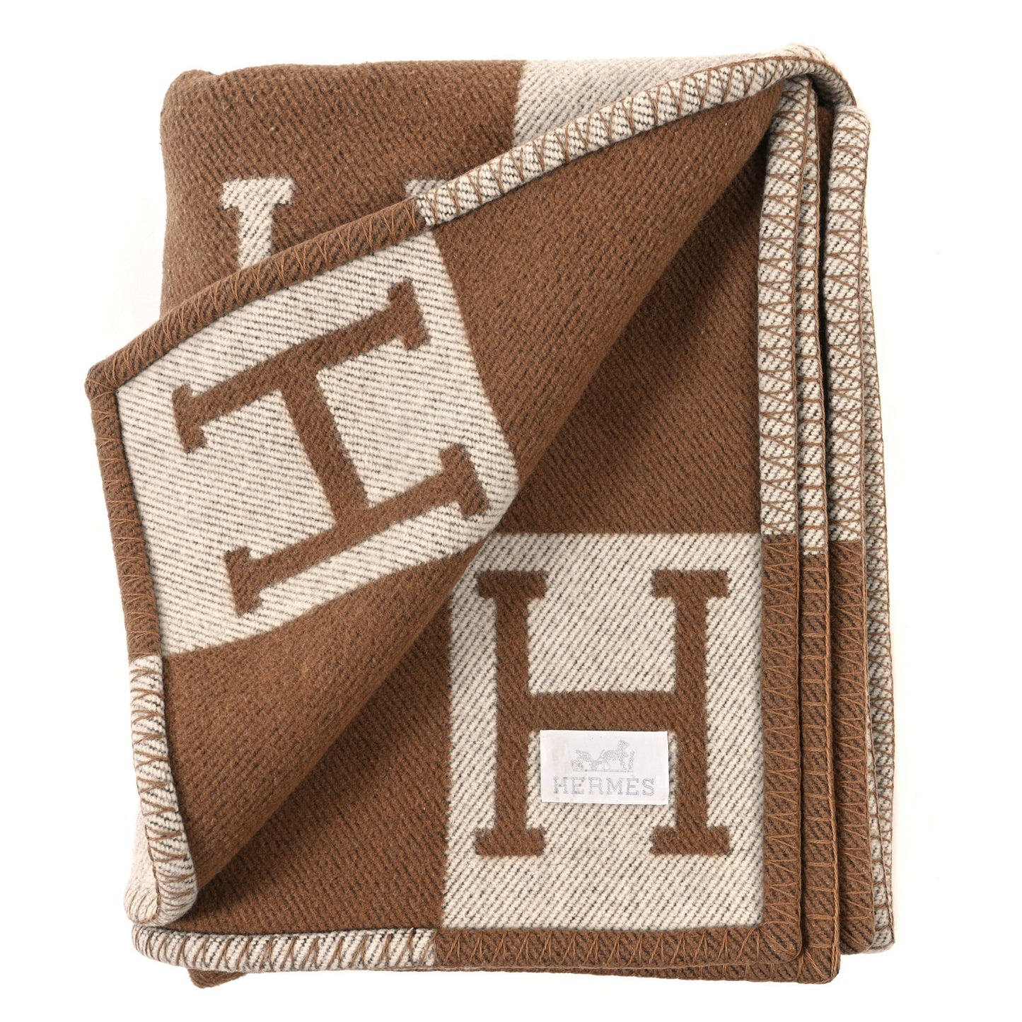 Wool Cashmere Avalon Blanket Ecru Camel