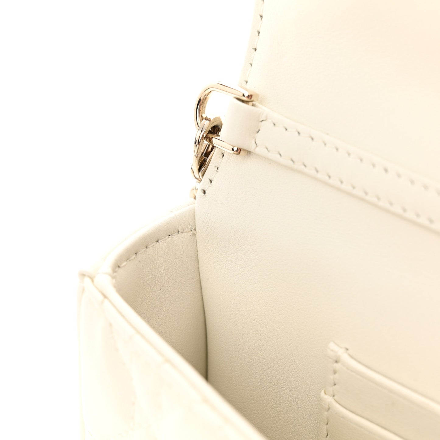 Lambskin Cannage Dior Talk Phone Pouch Latte