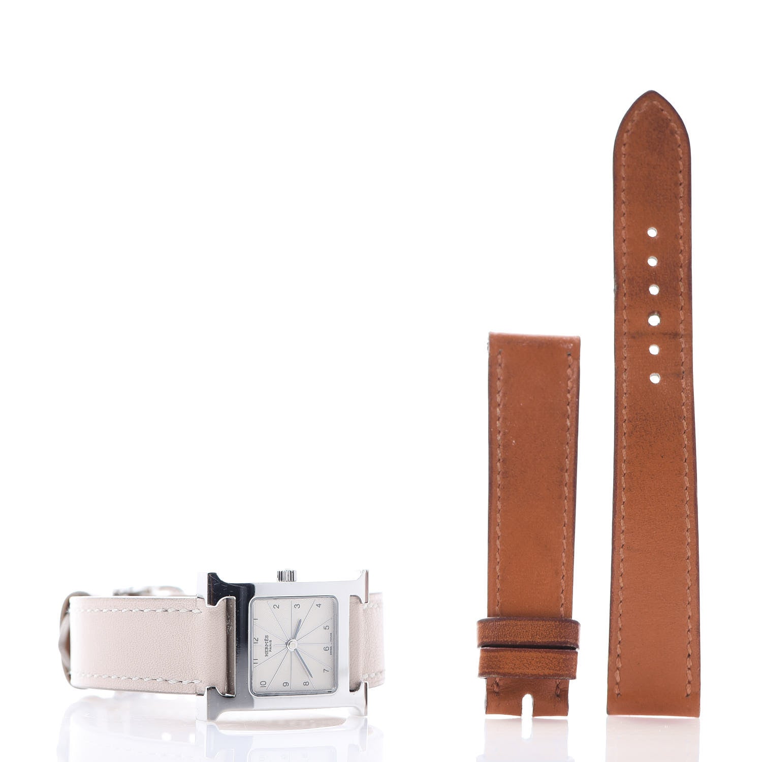 Hermes Stainless Steel Swift 21mm Heure H Hour Quartz Watch Rose Dragee 10 of 10