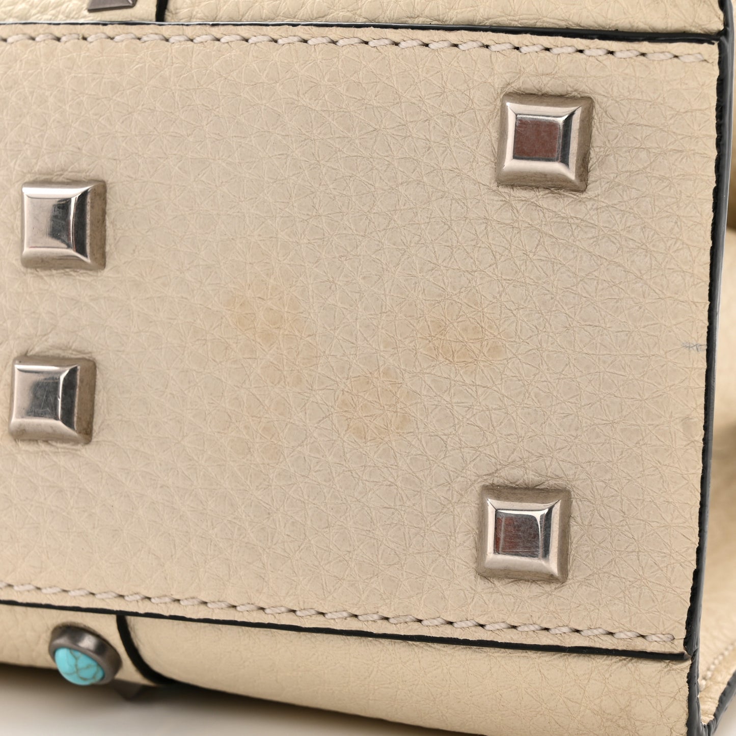 Grainy Calfskin My Rockstud Rolling Frame Bag Light Ivory