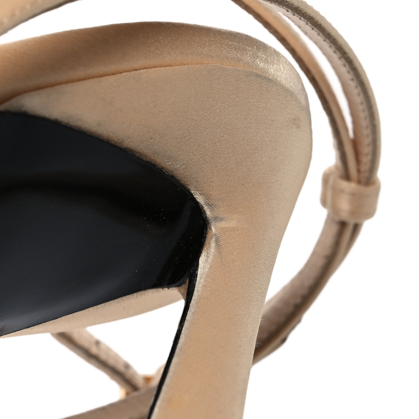 Calfskin Satin Crystal Gippy 110 Sandals 41 Soft Nude