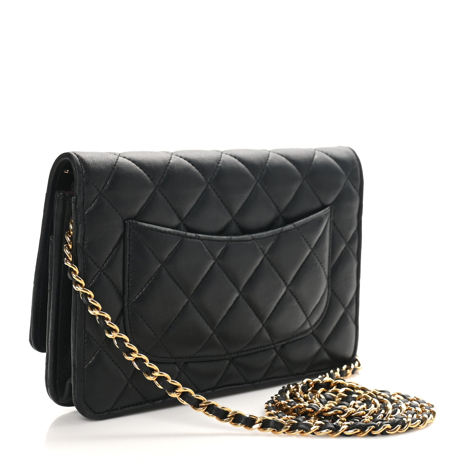 Chanel Lambskin Quilted Wallet On Chain WOC Black 3 of 11