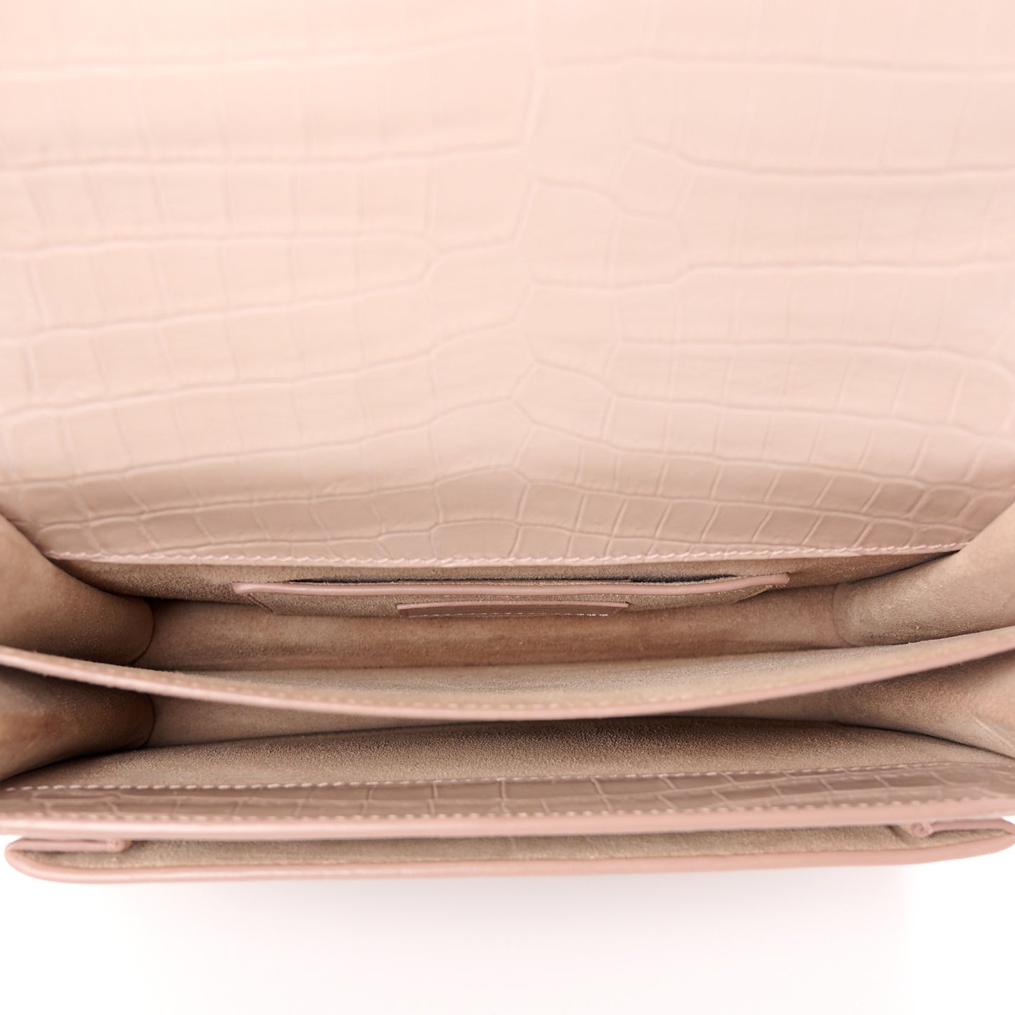 Calfskin Crocodile Embossed Medium Monogram Sunset Marble Pink