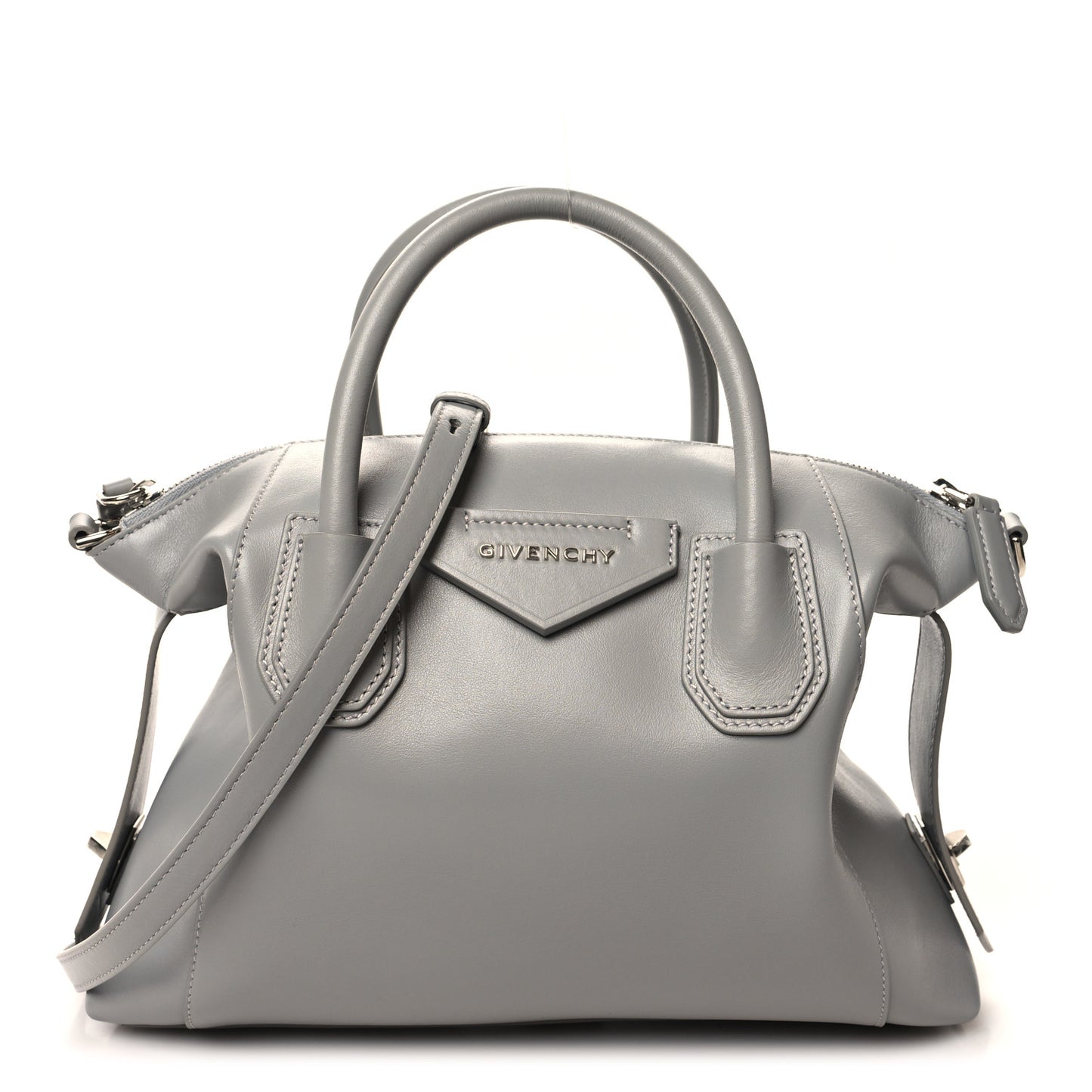 Calfskin Small Soft Antigona Pearl Grey