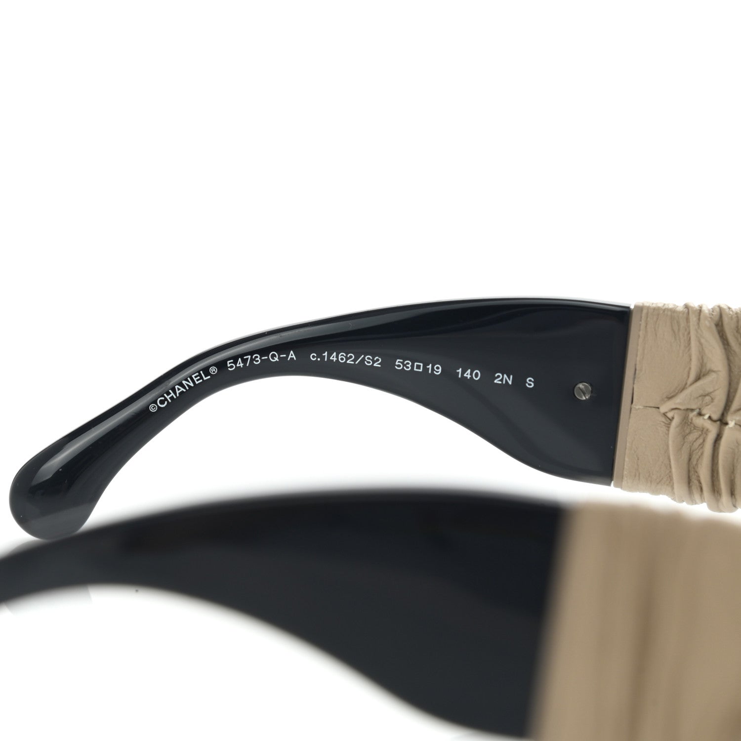Chanel Acetate Calfskin Square Sunglasses 5473-Q-A Black Beige 7 of 8