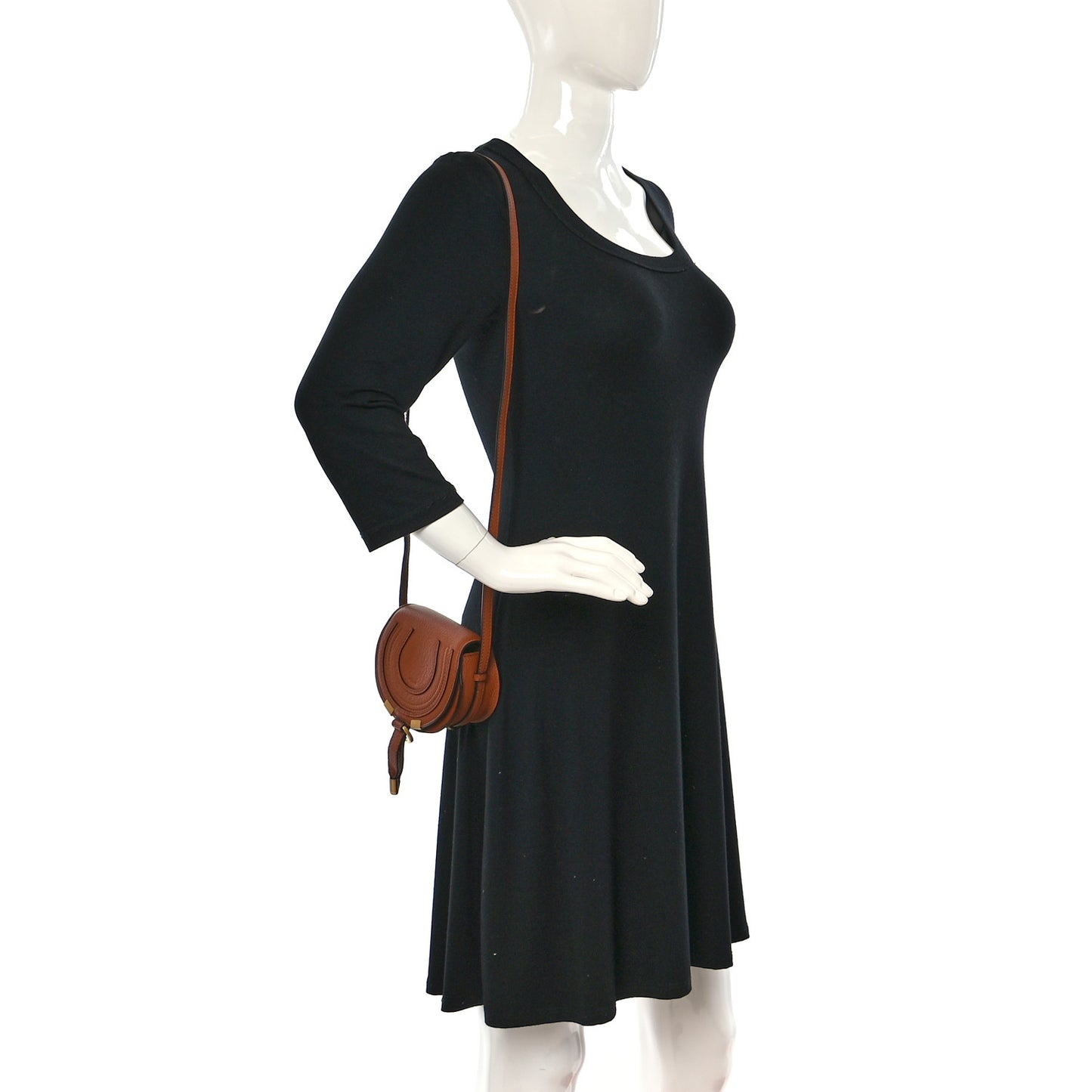 Calfskin Nano Marcie Saddle Bag Tan