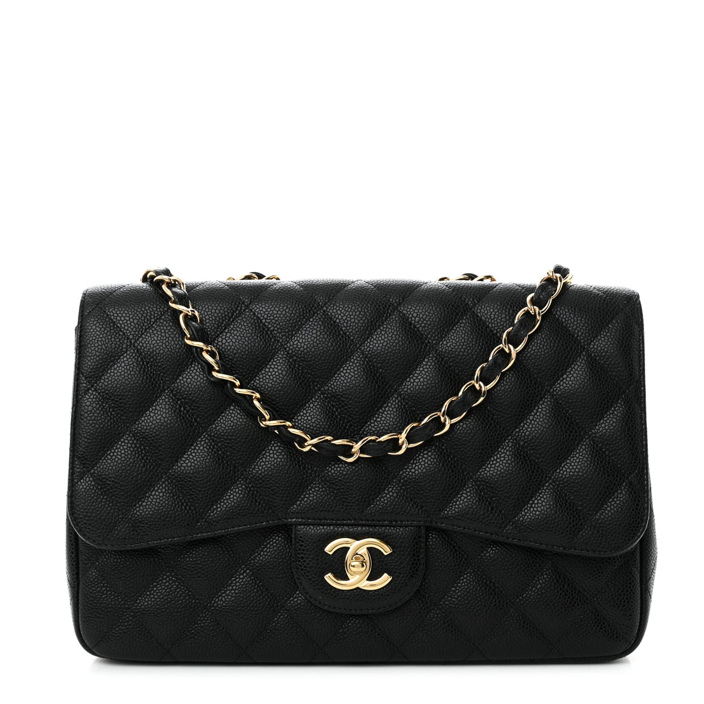 Caviar Quilted Jumbo Single Flap Black