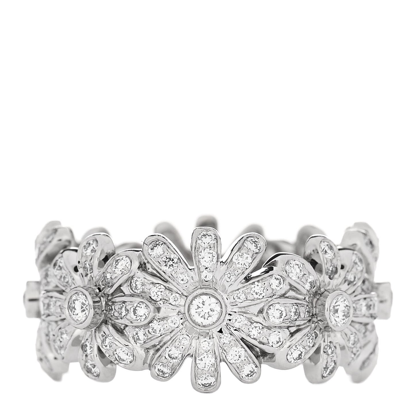 Platinum Diamond Schlumberger Daisy Ring 52 6