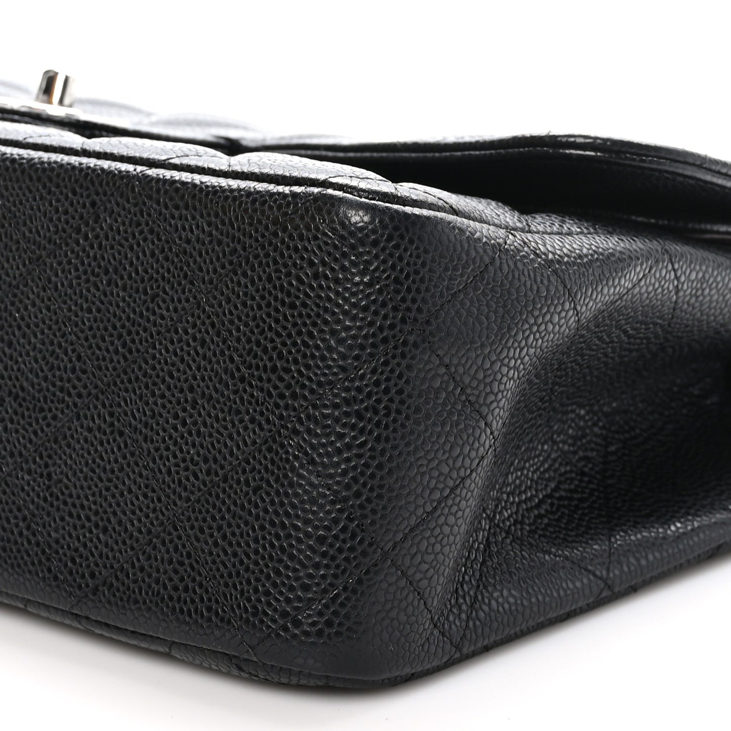 Caviar Quilted Jumbo Double Flap Black