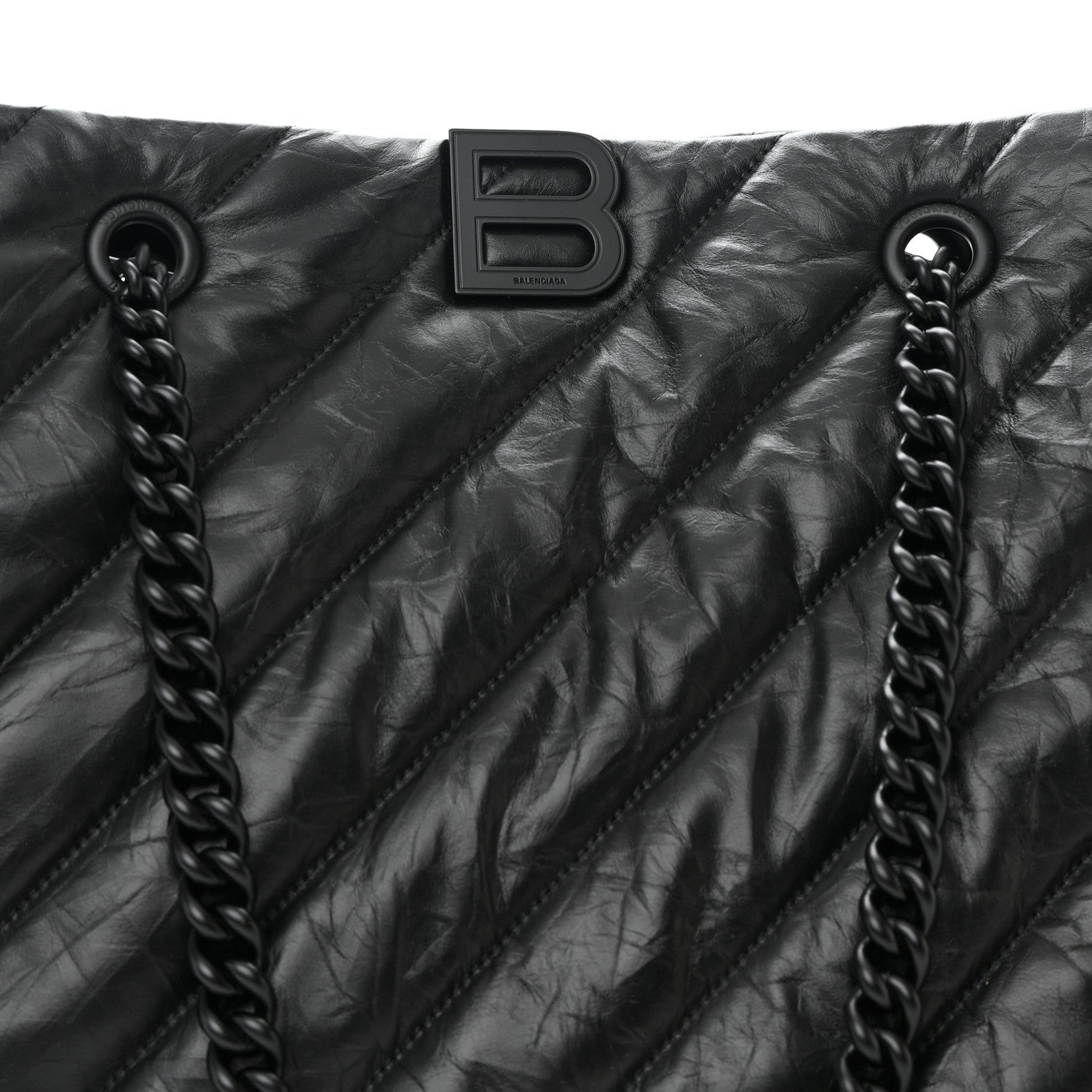 Balenciaga Crushed Calfskin Quilted Matte Black Hardware Large Crush Carry All Tote Bag Black 8 of 10