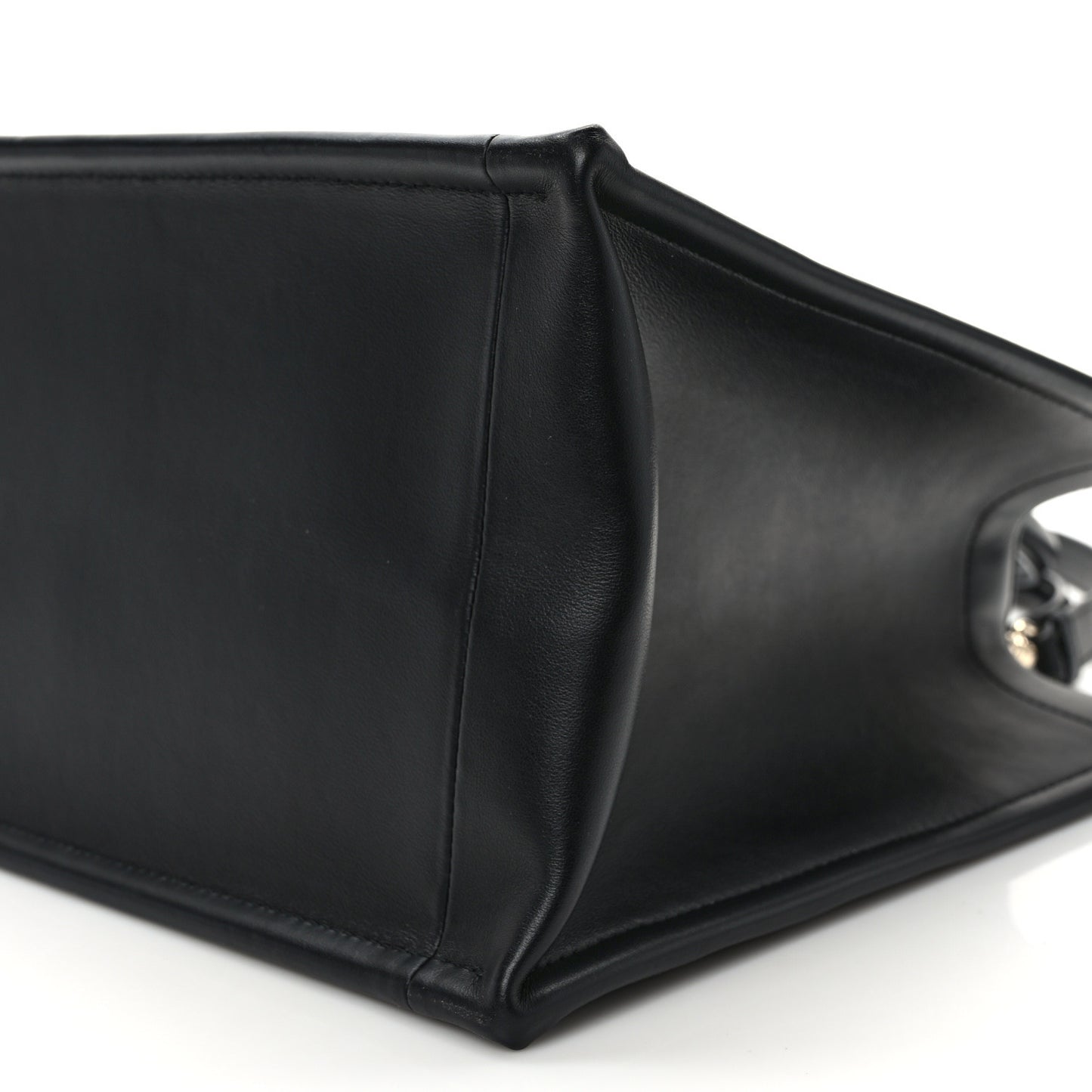 Calfskin Macro Cannage Medium Book Tote Black