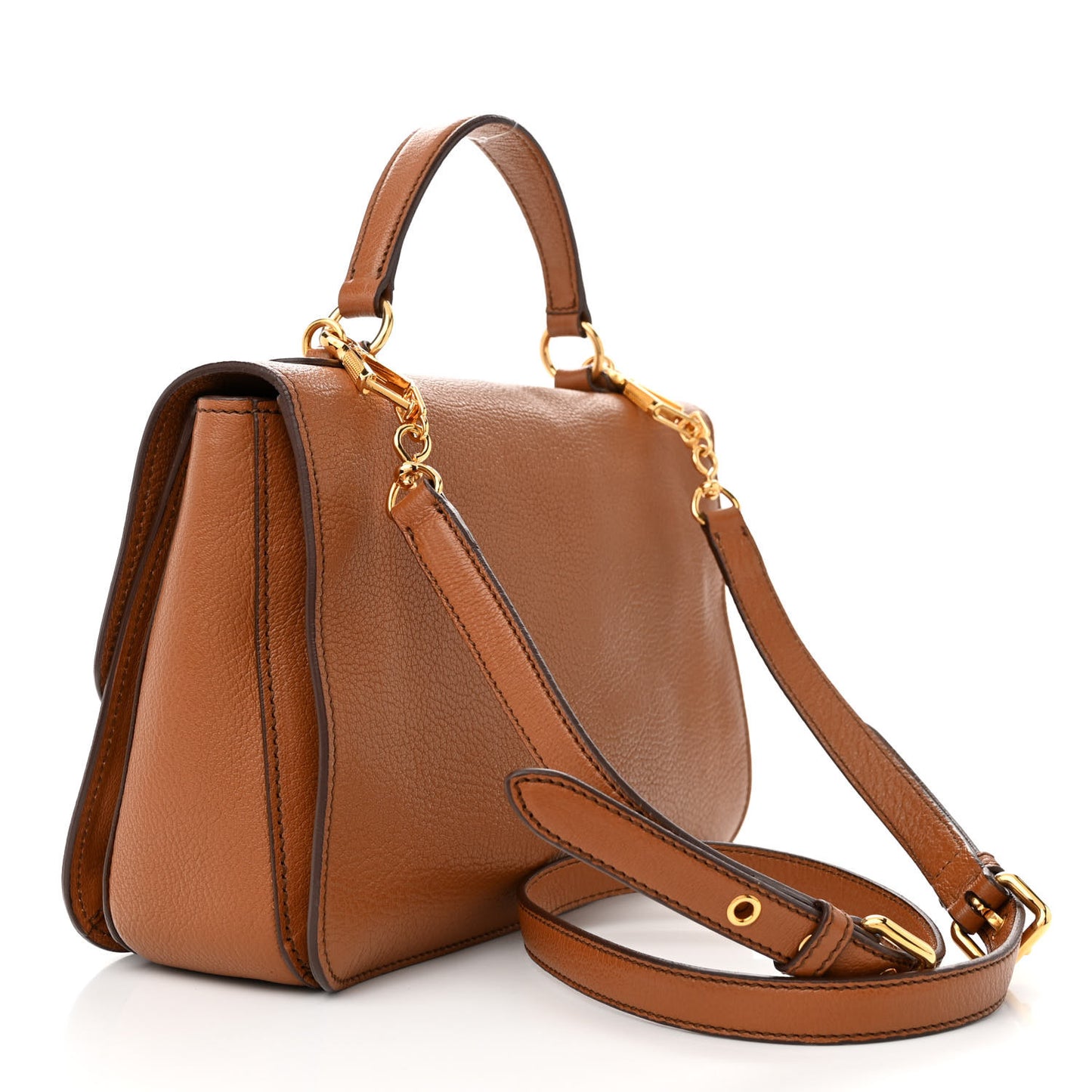Goatskin Madras Shoulder Bag Cuoio