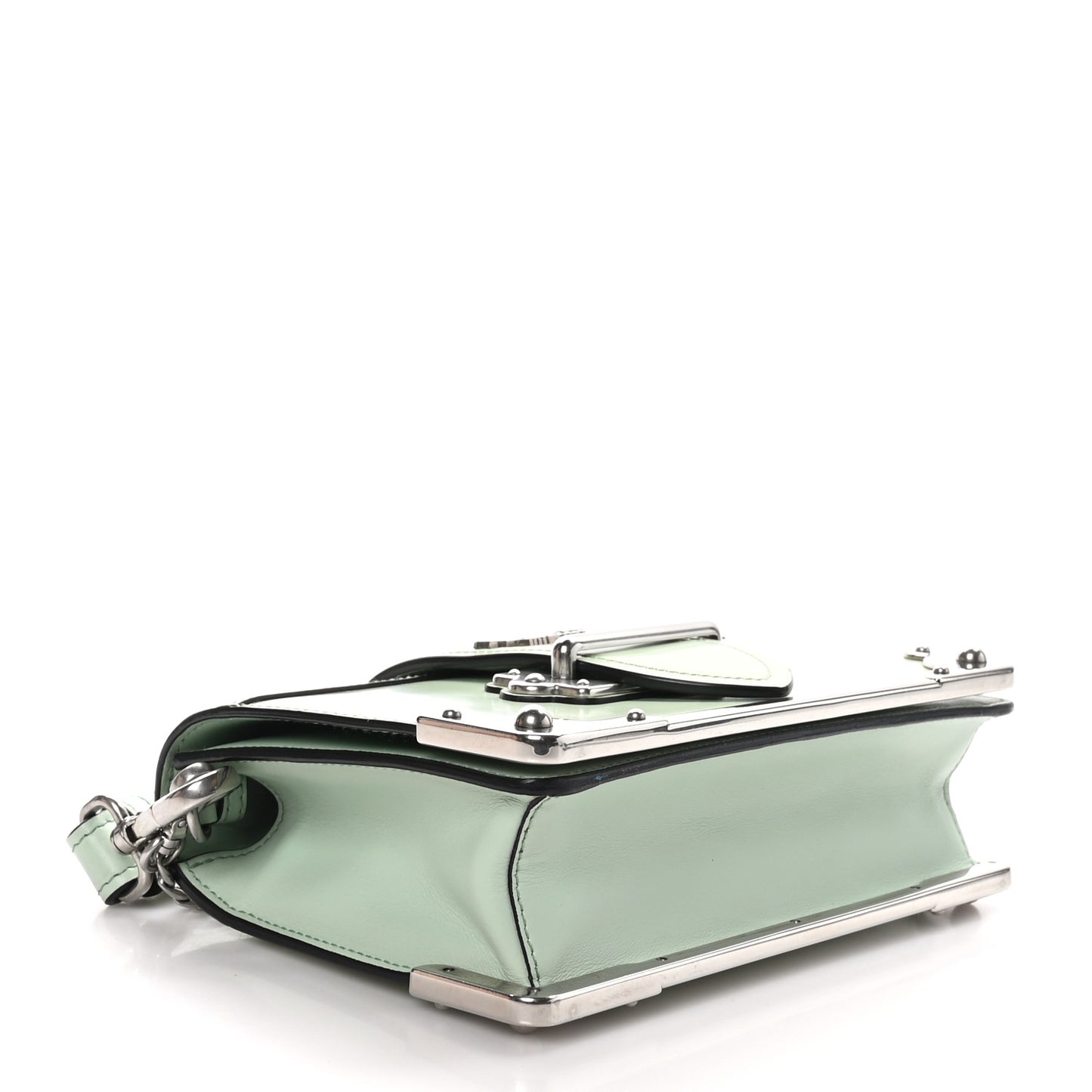 Spazzolato Soft Calf Cahier Chain Wristlet Acqua