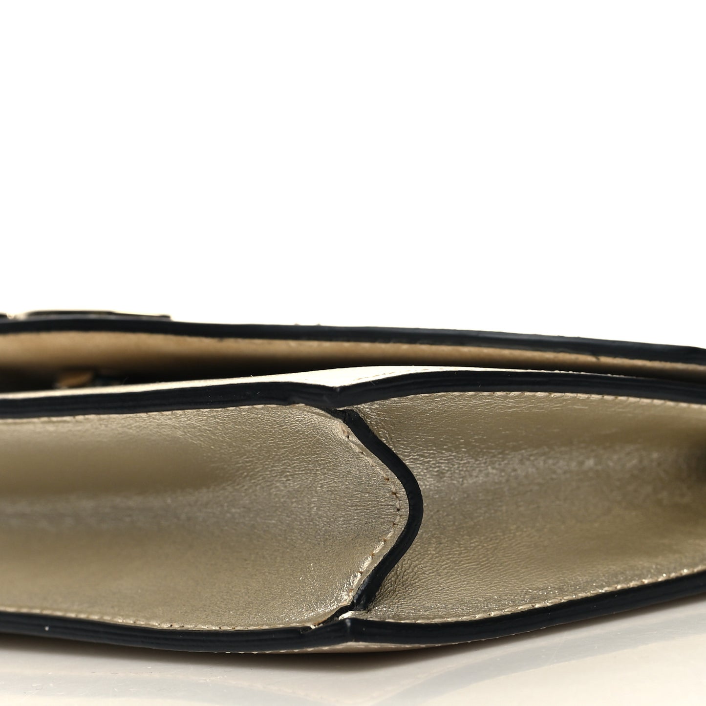 Metallic Nappa Laminated Loubi54 Crossbody Clutch Gold