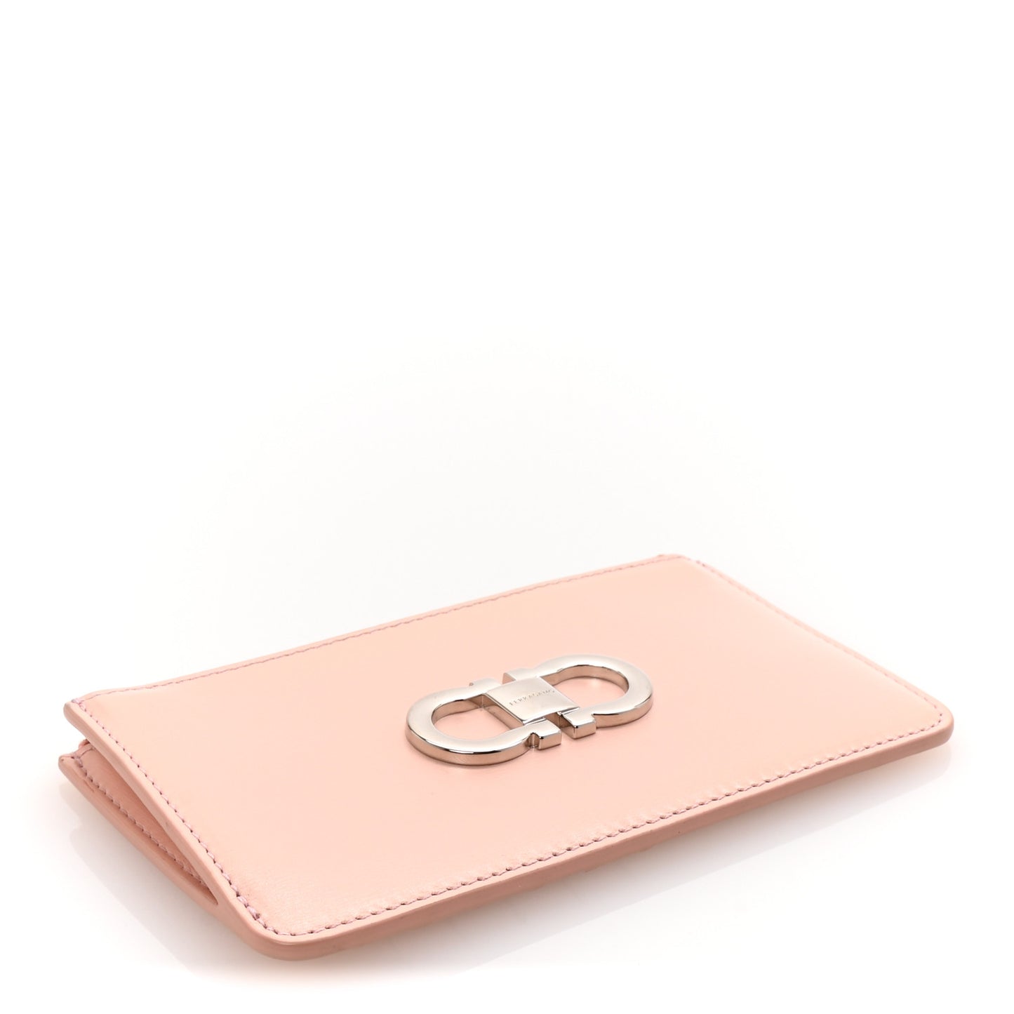 Calfskin Gancini Card Holder Pink