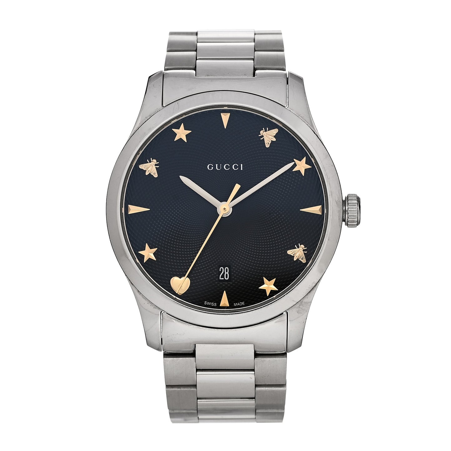 Stainless Steel 38mm G-Timeless Charm Quartz Watch Black