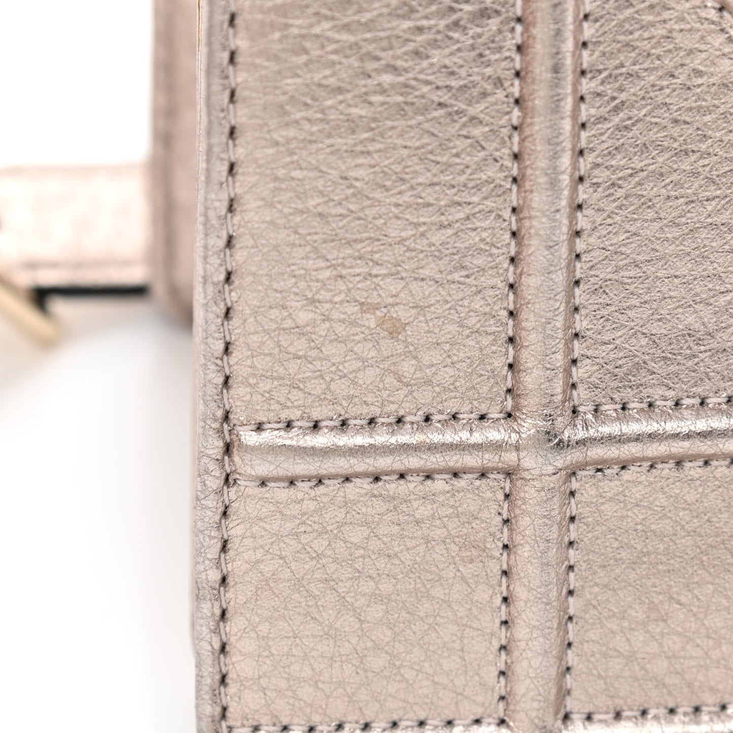 Metallic Grained Calfskin Small Diorama Flap Bag Copper