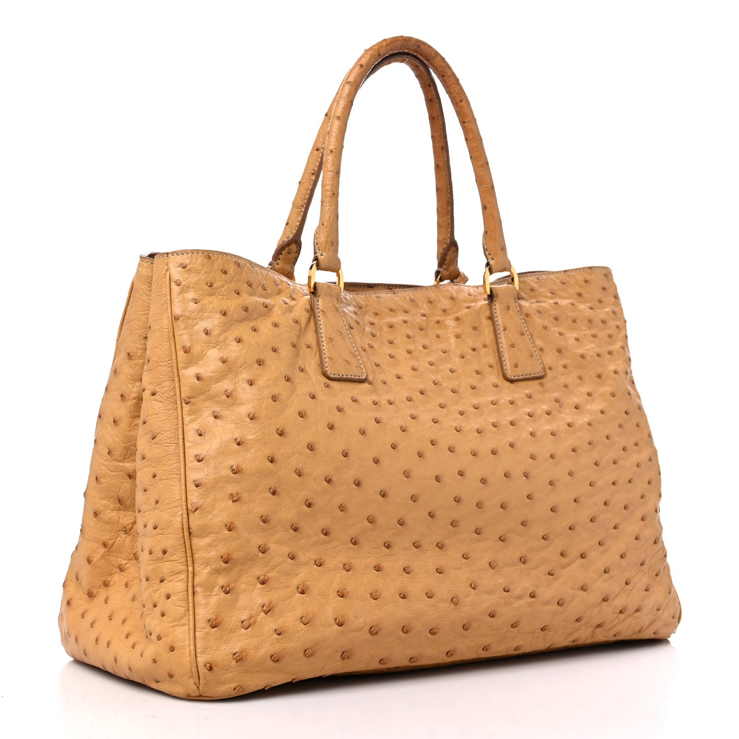 Prada Ostrich Executive Tote Cognac 3 of 13