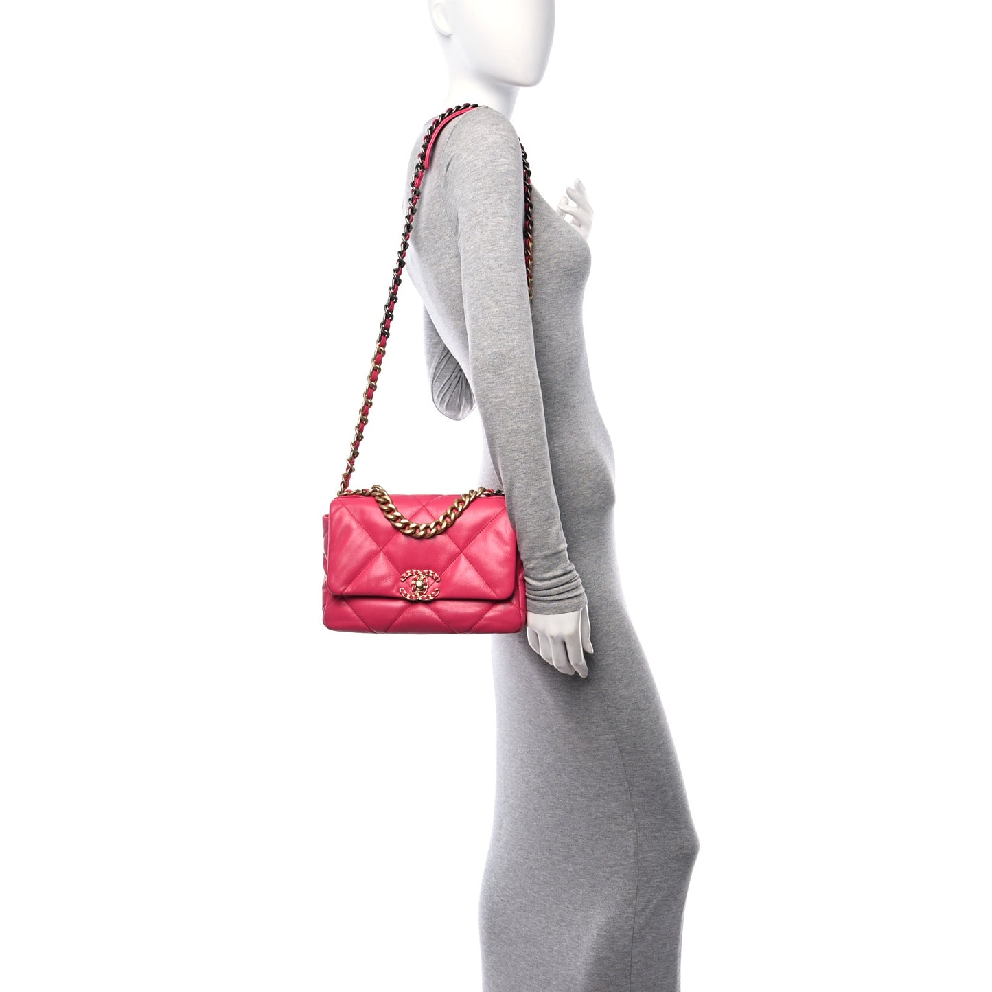Lambskin Quilted Medium Chanel 19 Flap Pink