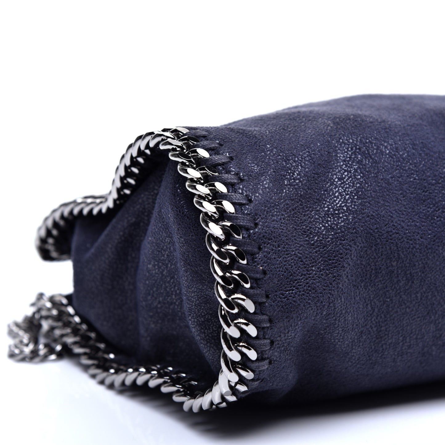 Shaggy Deer Mini Falabella Fold Over Tote Navy