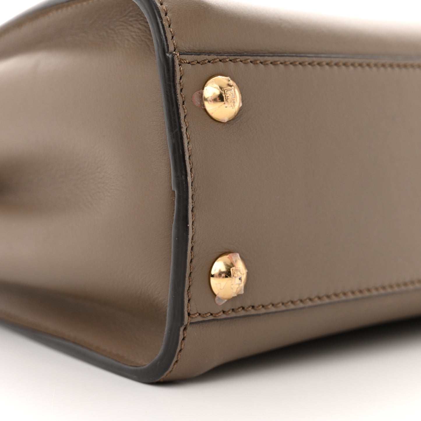Vitello Seta Canvas FF Embroidered Mini Peekaboo Iconic Satchel Tartufo
