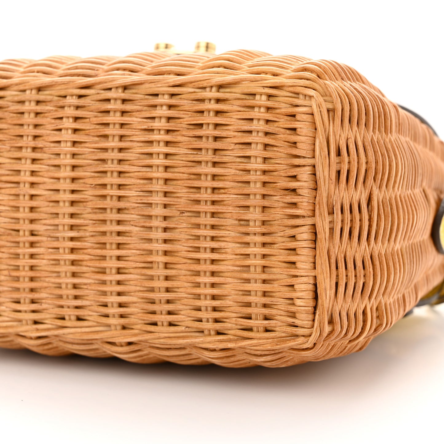 Goatskin Wicker Midollino Bag Yellow