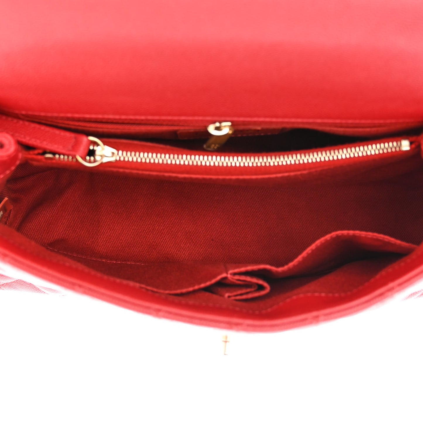 Caviar Lizard Embossed Quilted Small Coco Handle Flap Red