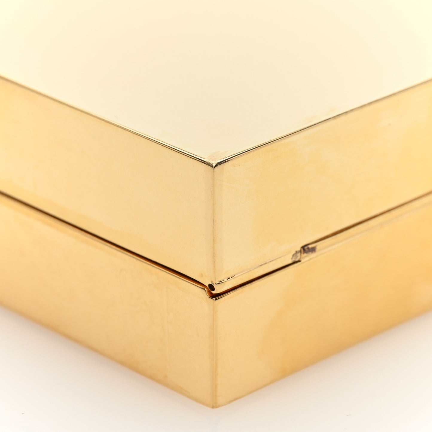 Metal Tuxedo Box Clutch Gold