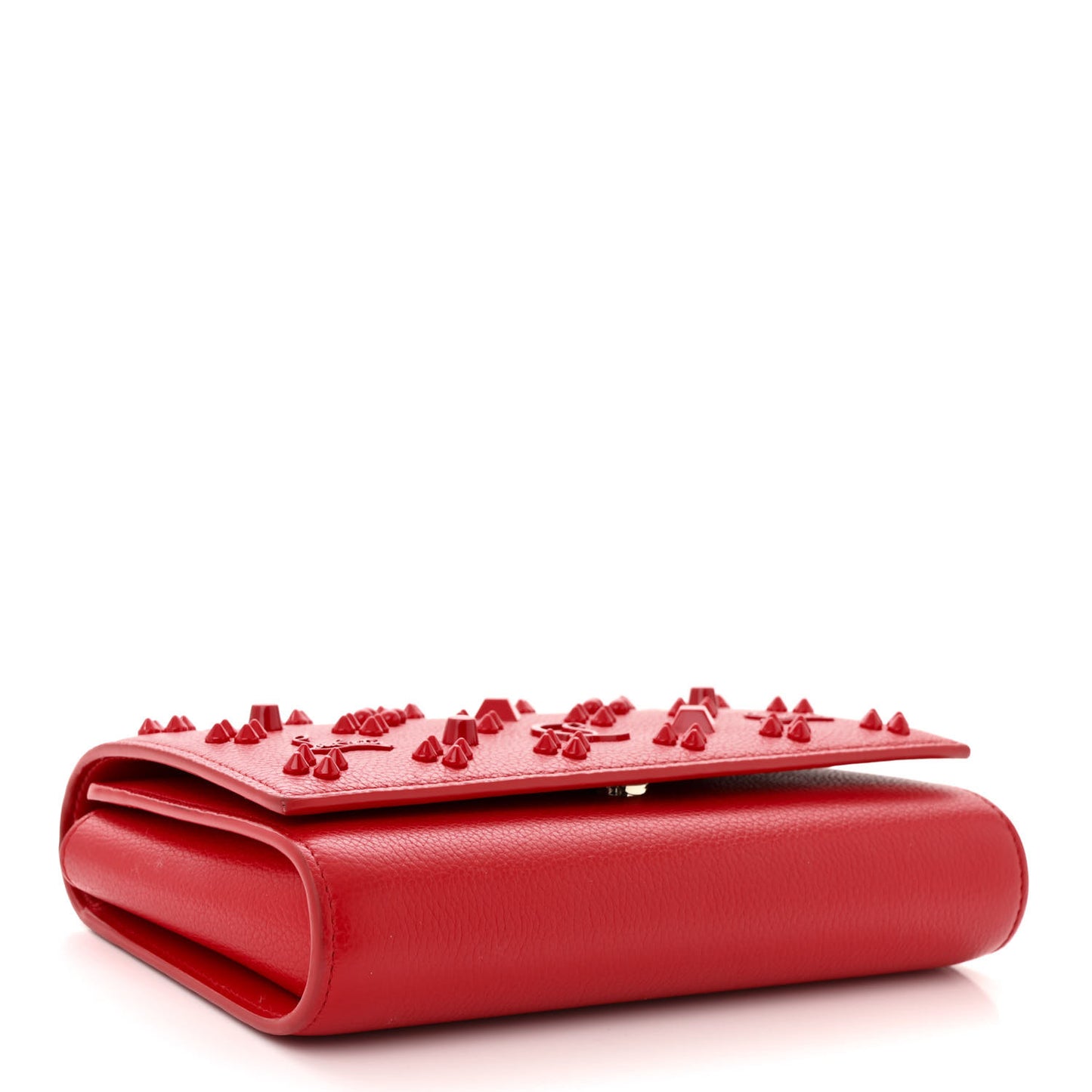 Calfskin Spikes Loubinthesky Paloma Clutch Red