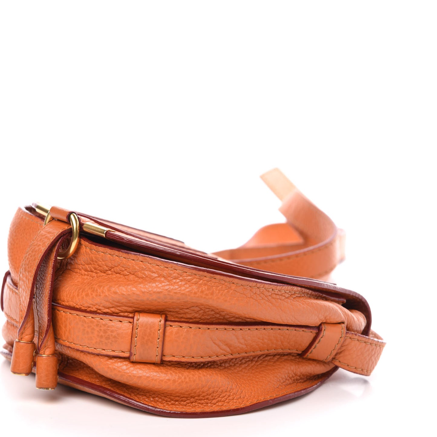 Calfskin Mini Marcie Round Crossbody Bag Orange