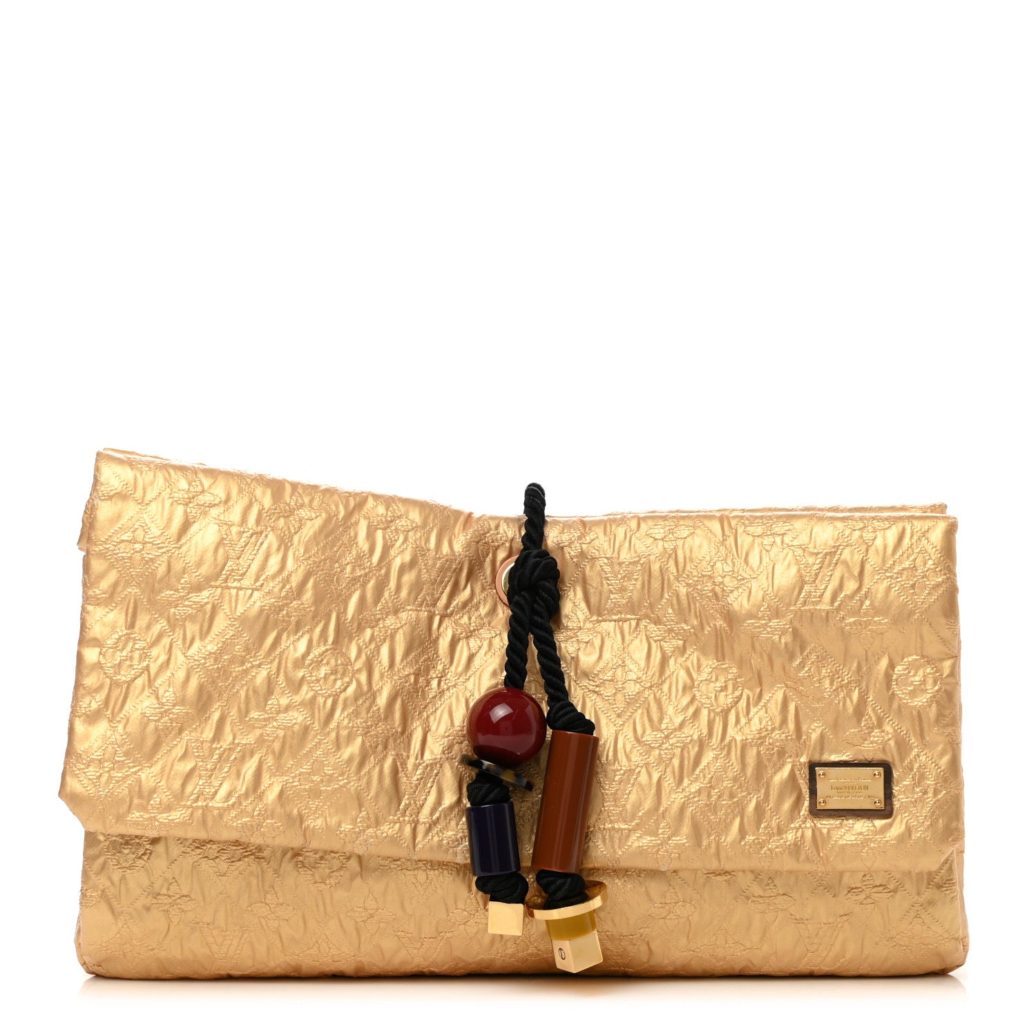 LOUIS VUITTON ゴールドクラッチバッグ Louis Vuitton Gold Calfskin Leather Louise Clutch Bag | Yoogi's Closet