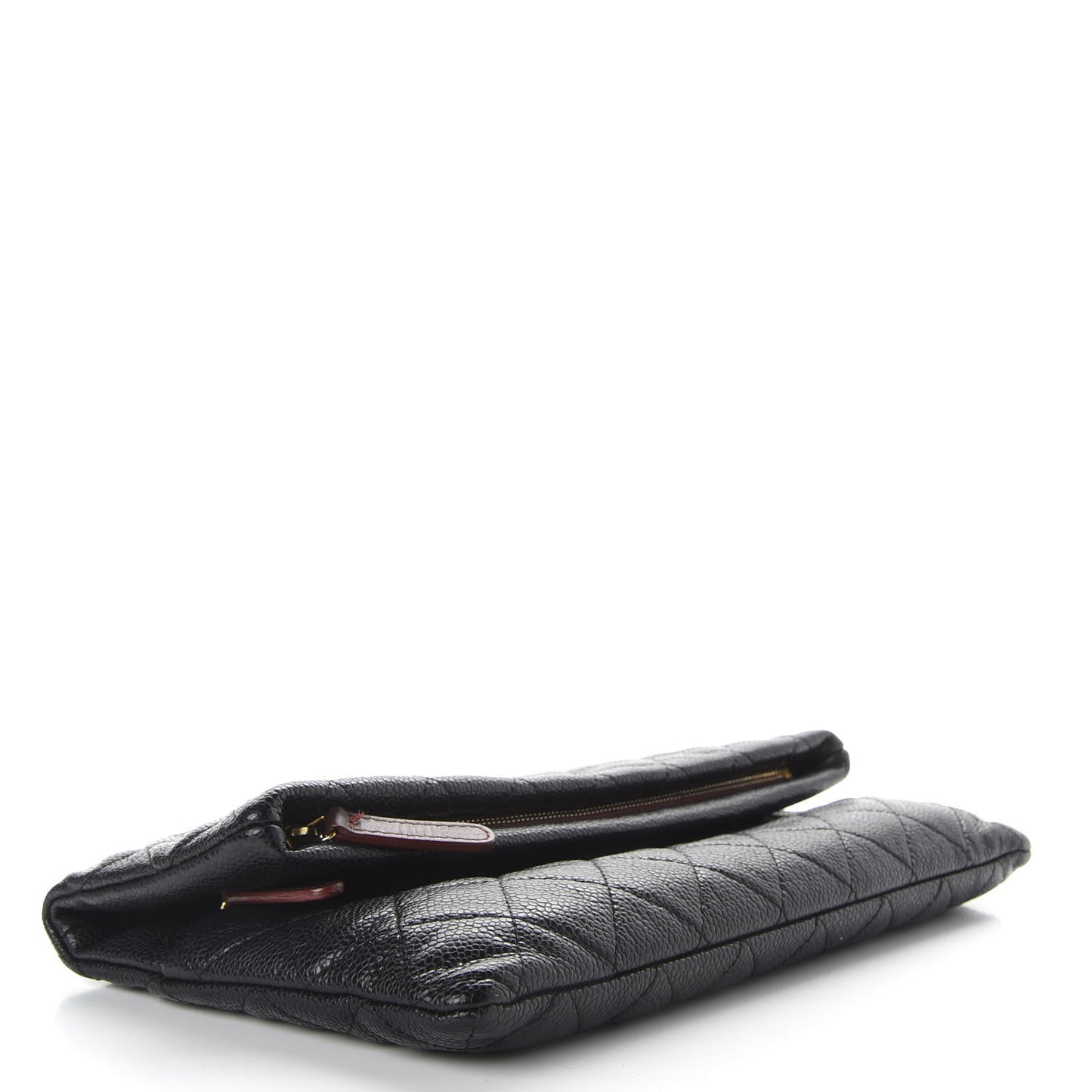 Caviar Quilted CC Beauty Clutch Black