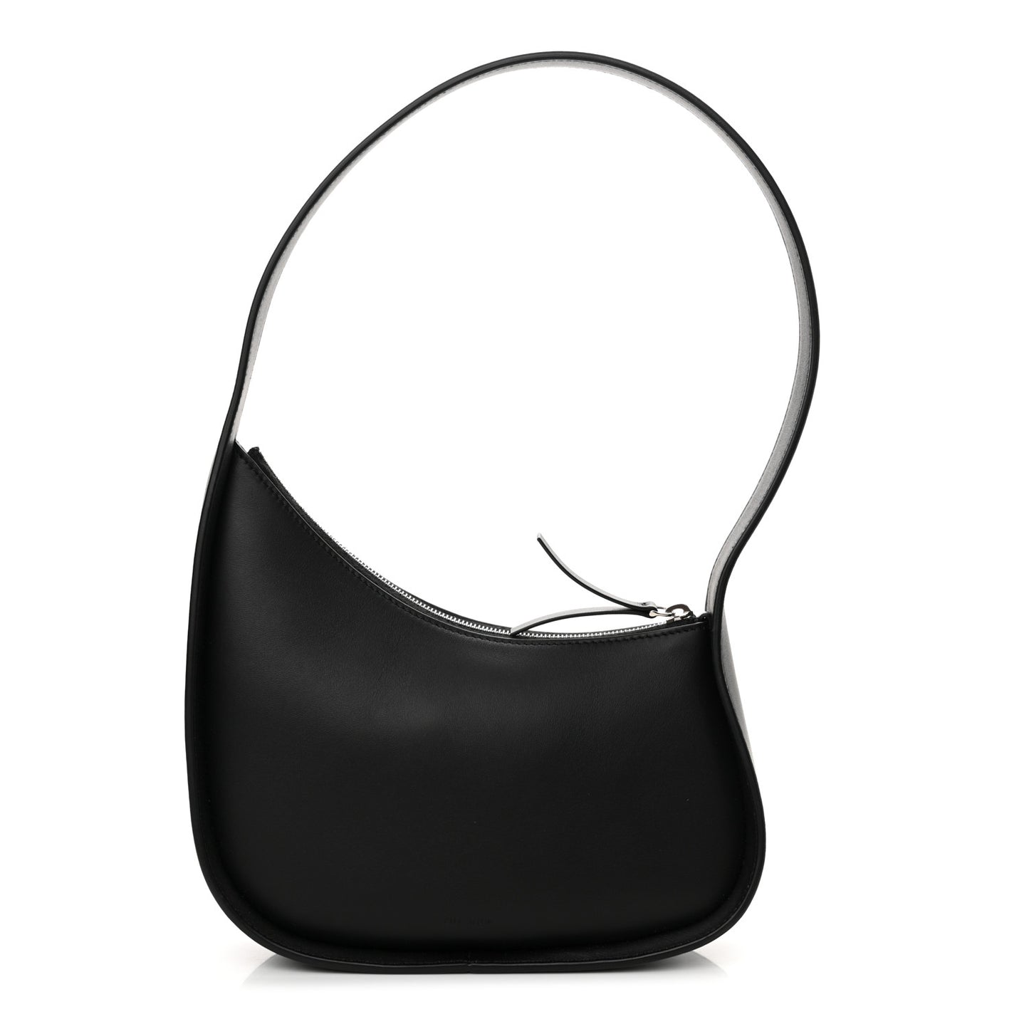 Smooth Calfskin Half Moon Shoulder Bag Black