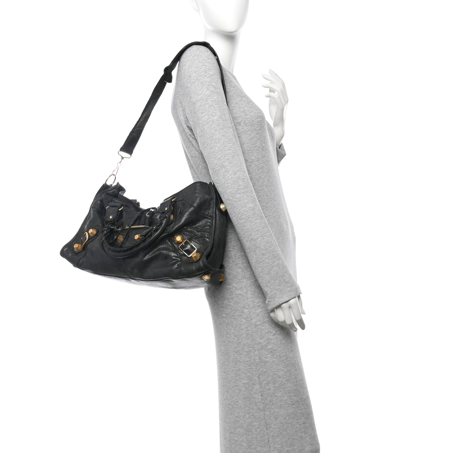 Pebbled Calfskin Small Soho Disco Bag Black
