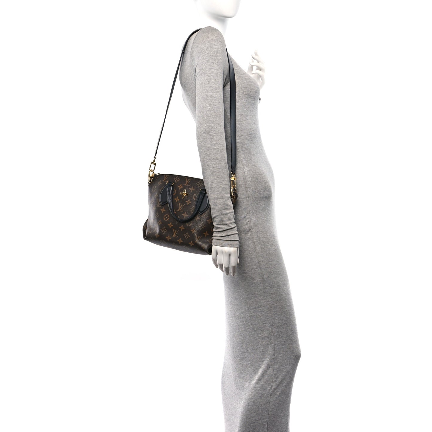 Monogram Flower Zipped Tote PM Black