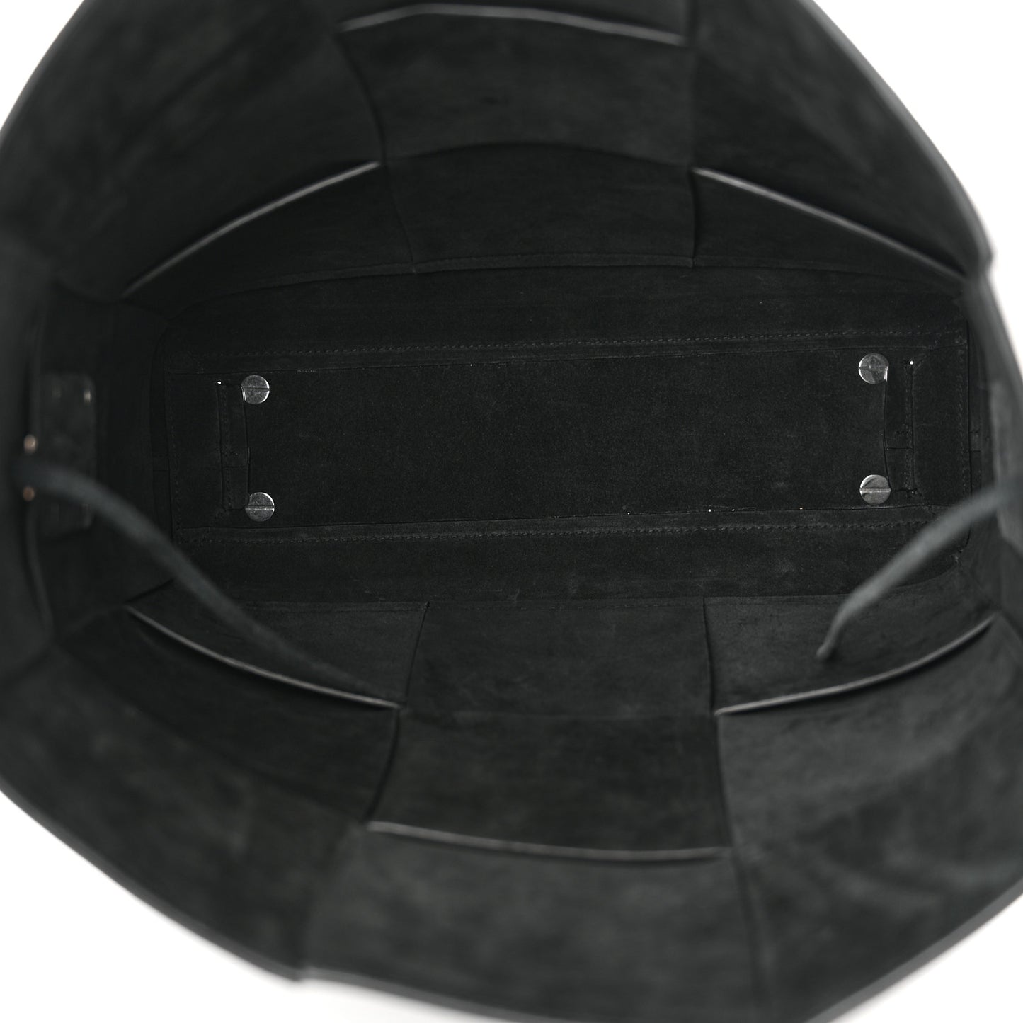 French Calfskin Maxi Intrecciato Large Vertical Arco Tote Black