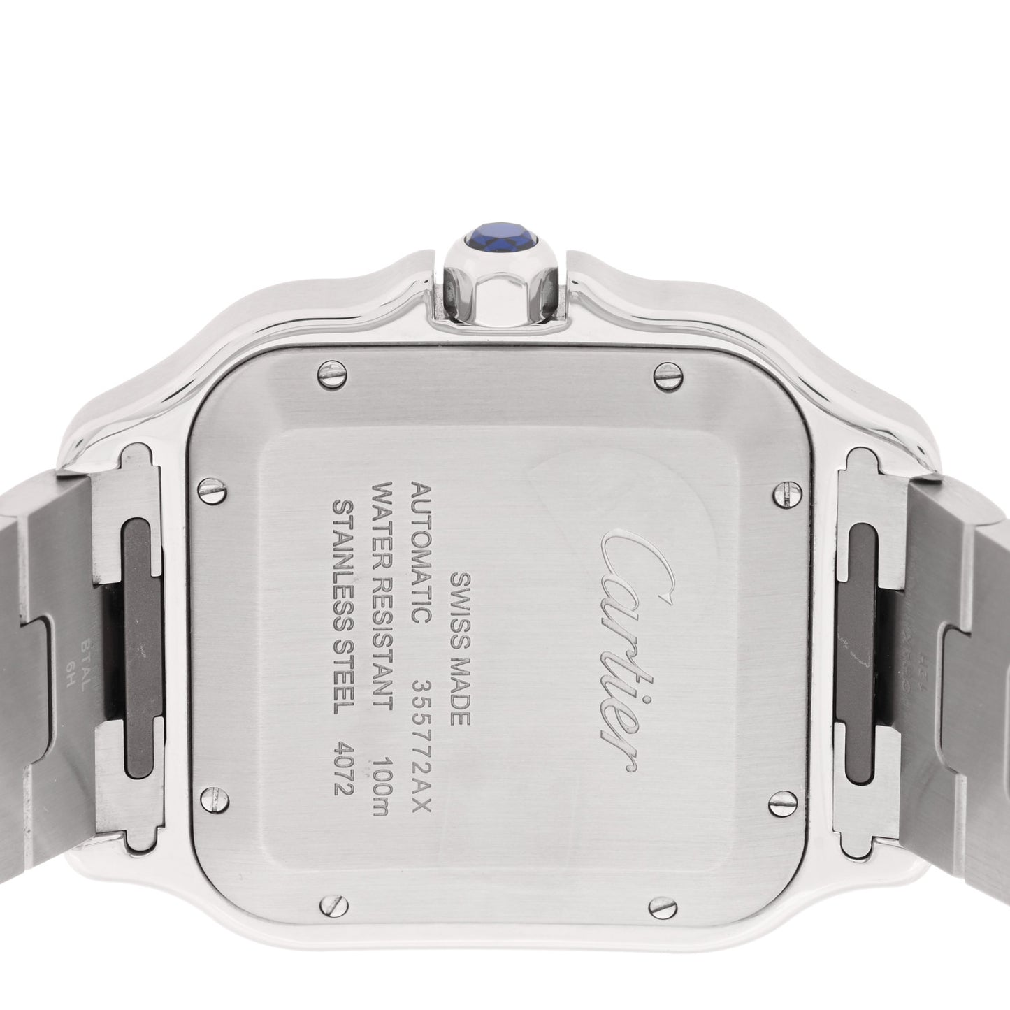 Stainless Steel 39.8mm Santos De Cartier Automatic Watch Blue
