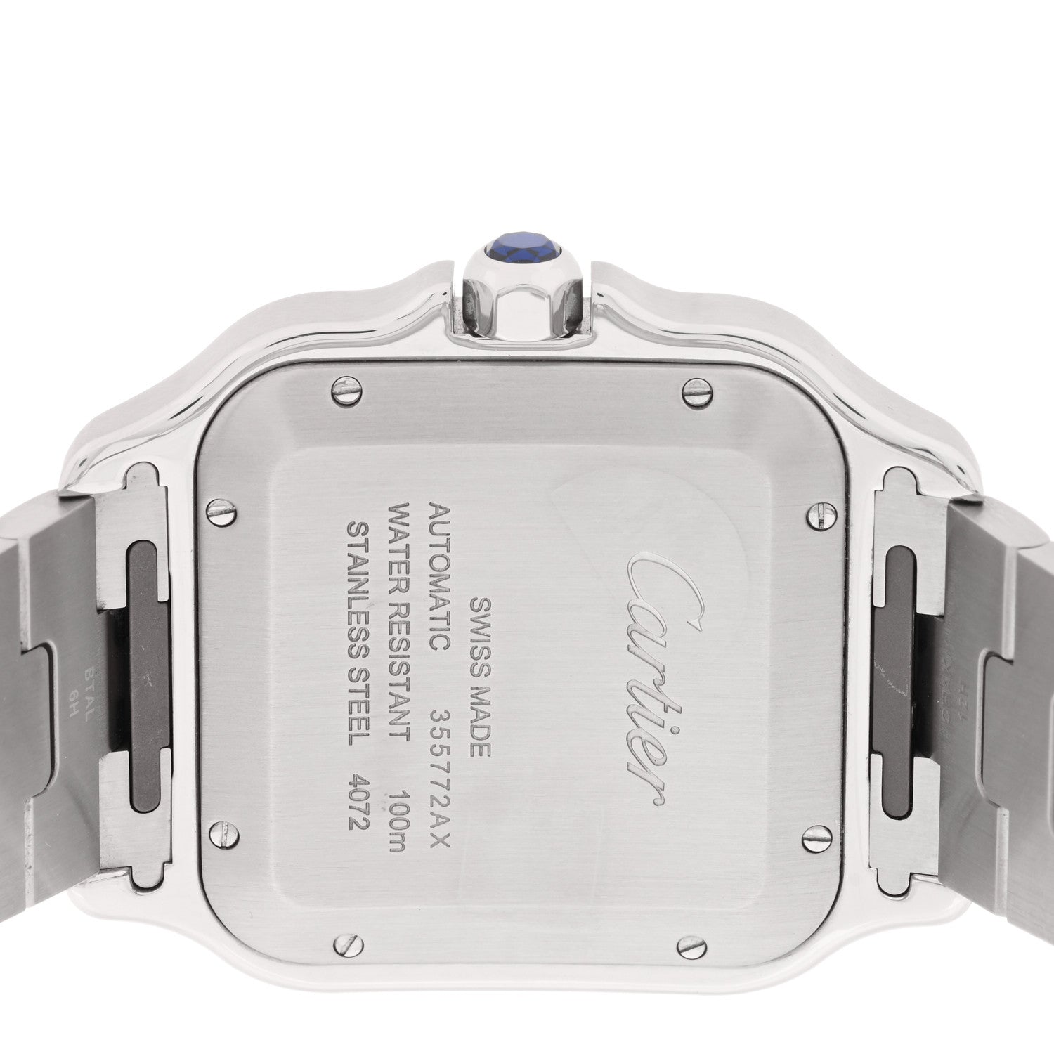 Cartier Stainless Steel 39.8mm Santos De Cartier Automatic Watch Blue 4 of 5