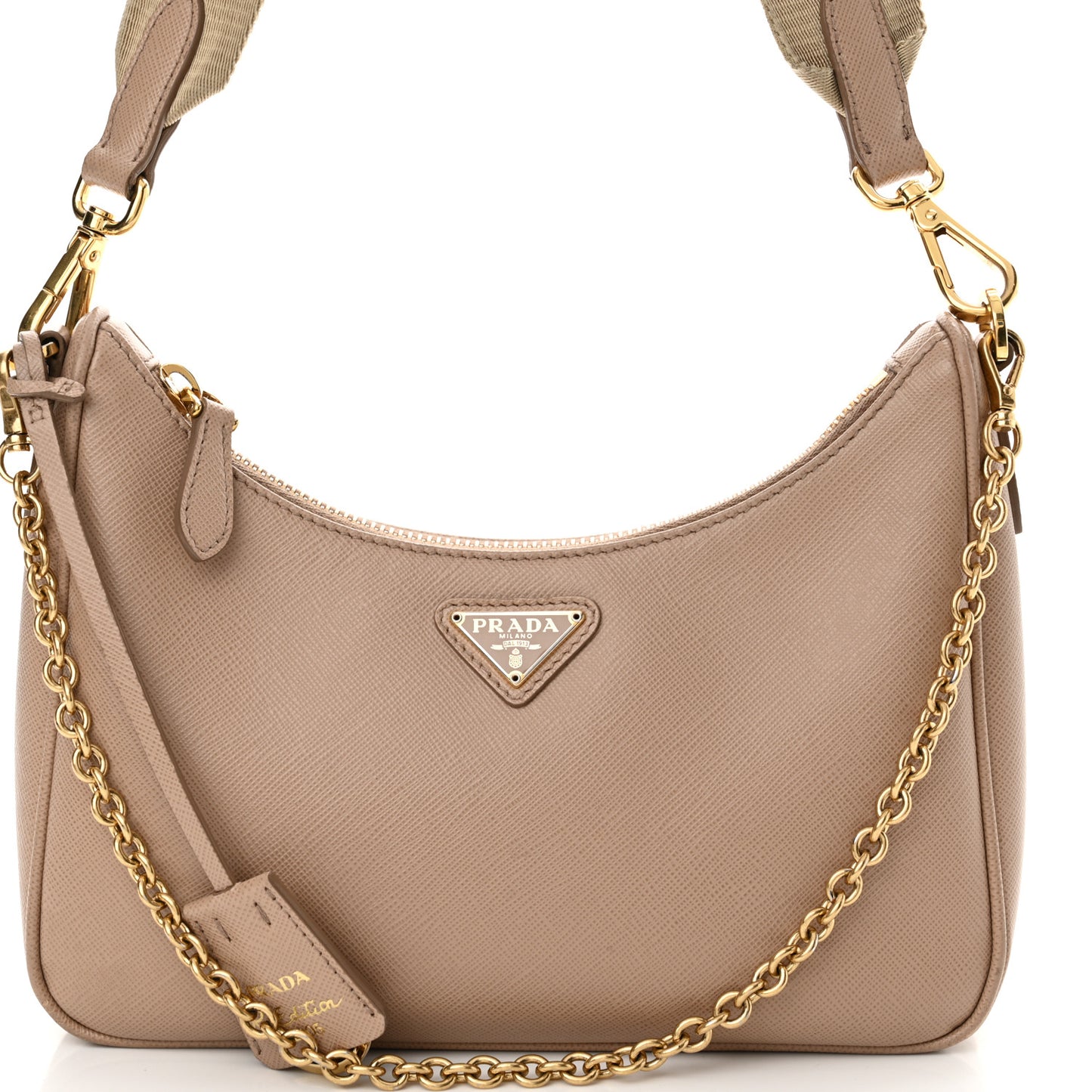 Saffiano Lux Re-Edition 2005 Shoulder Bag Cammeo