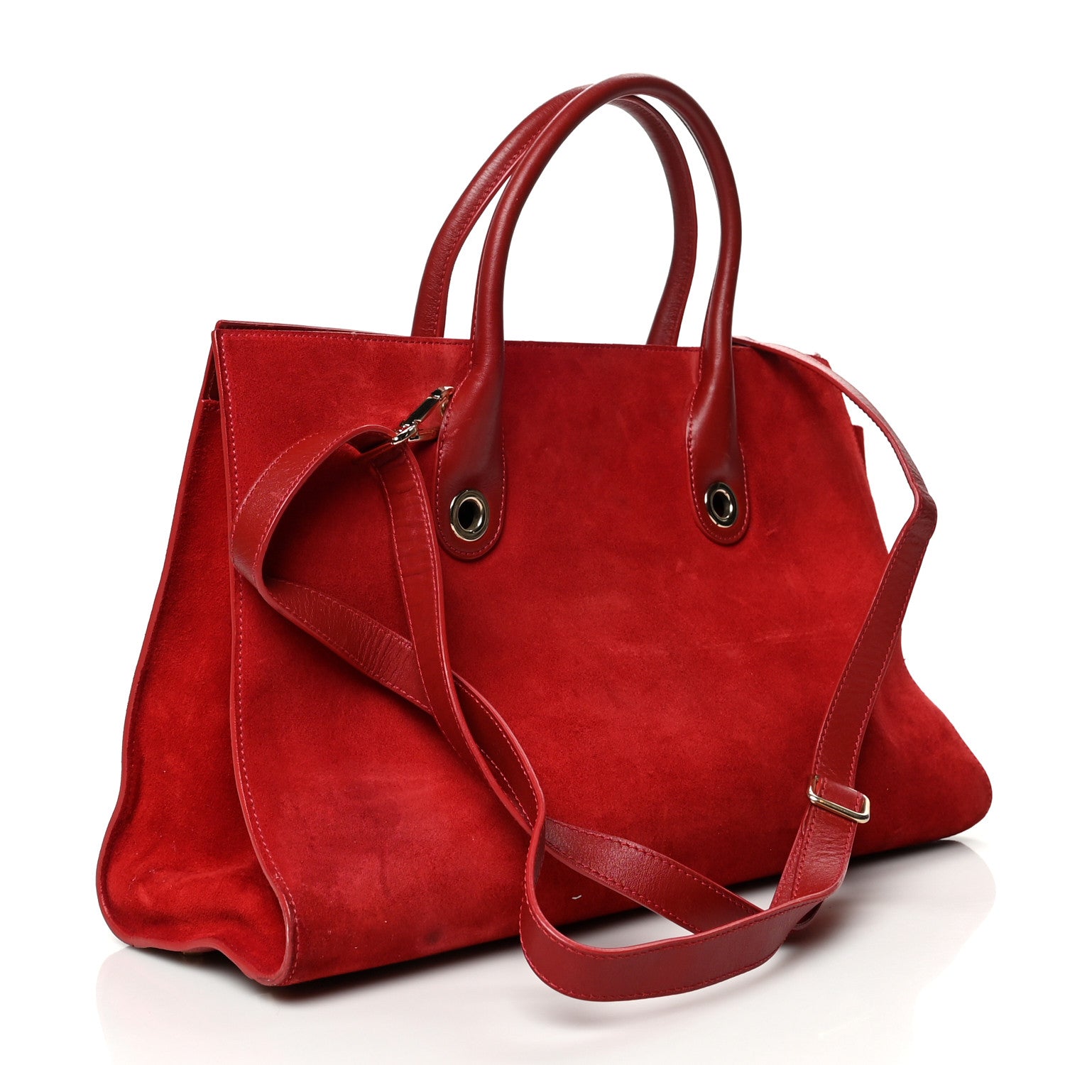 Jimmy Choo Suede Riley Tote Red 2 of 10