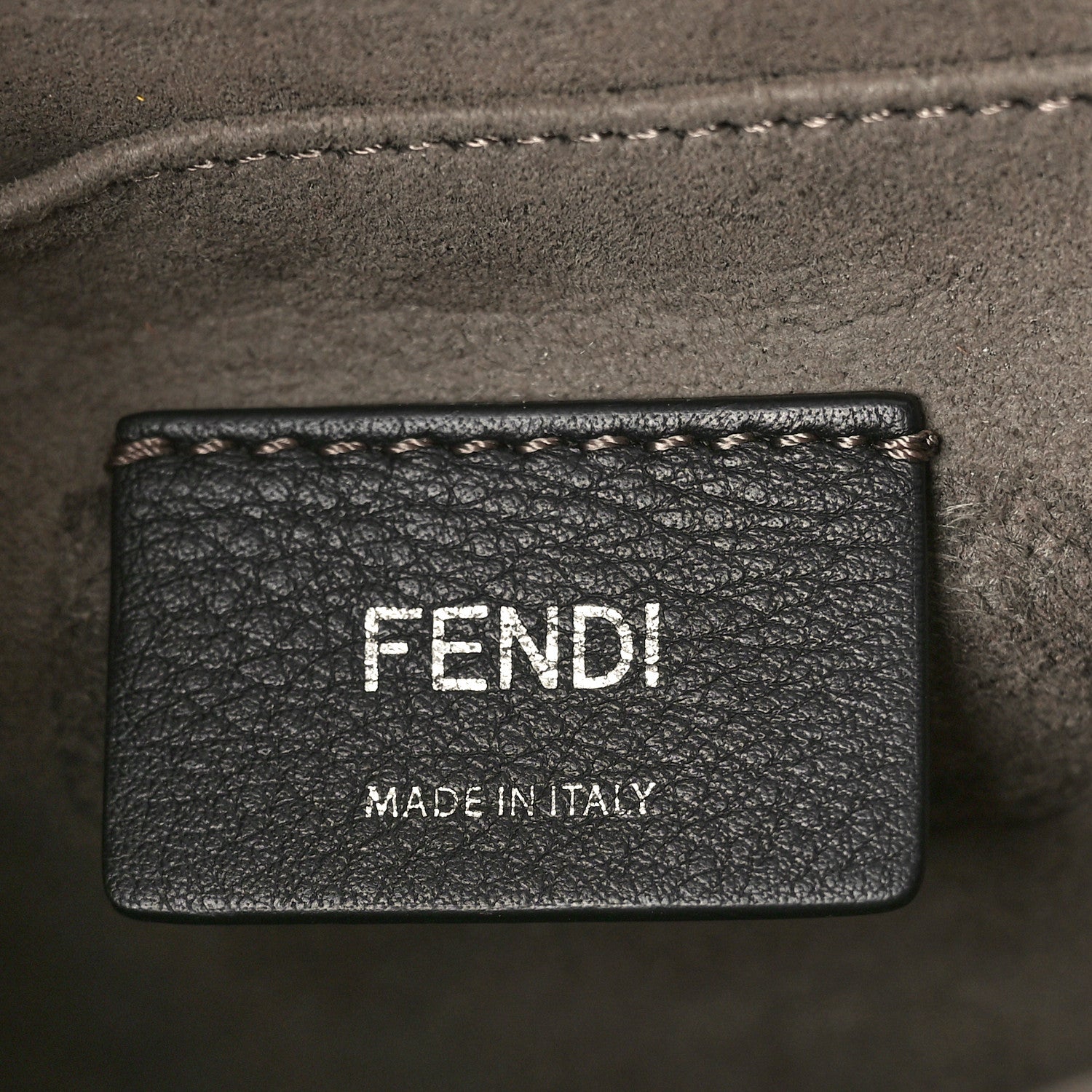 Fendi Vitello Century F is Fendi Whipstitch Threads FF Embossed Kan I Shoulder Bag Tobacco Orzo 6 of 10