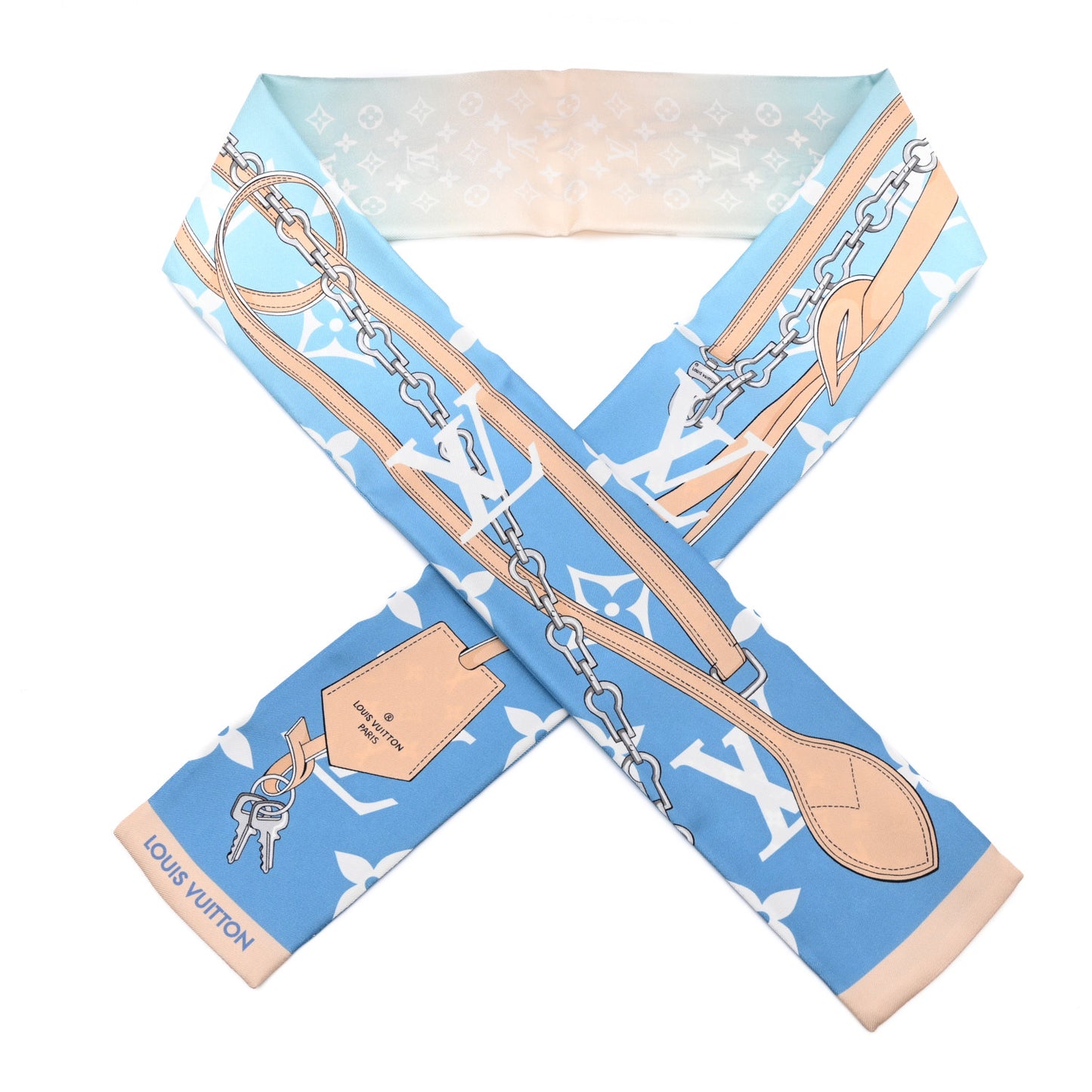 Silk Monogram Gradient By The Pool Bandeau Blue