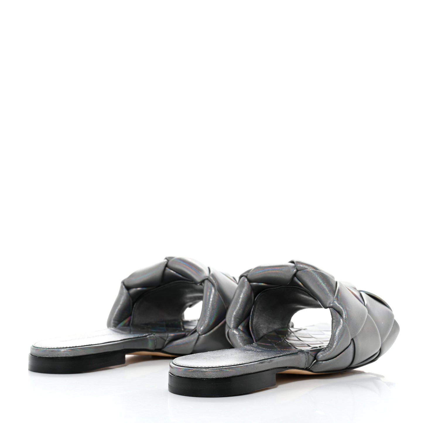 Laser Nappa Maxi Intrecciato Lido Flat Sandals 35 Oyster